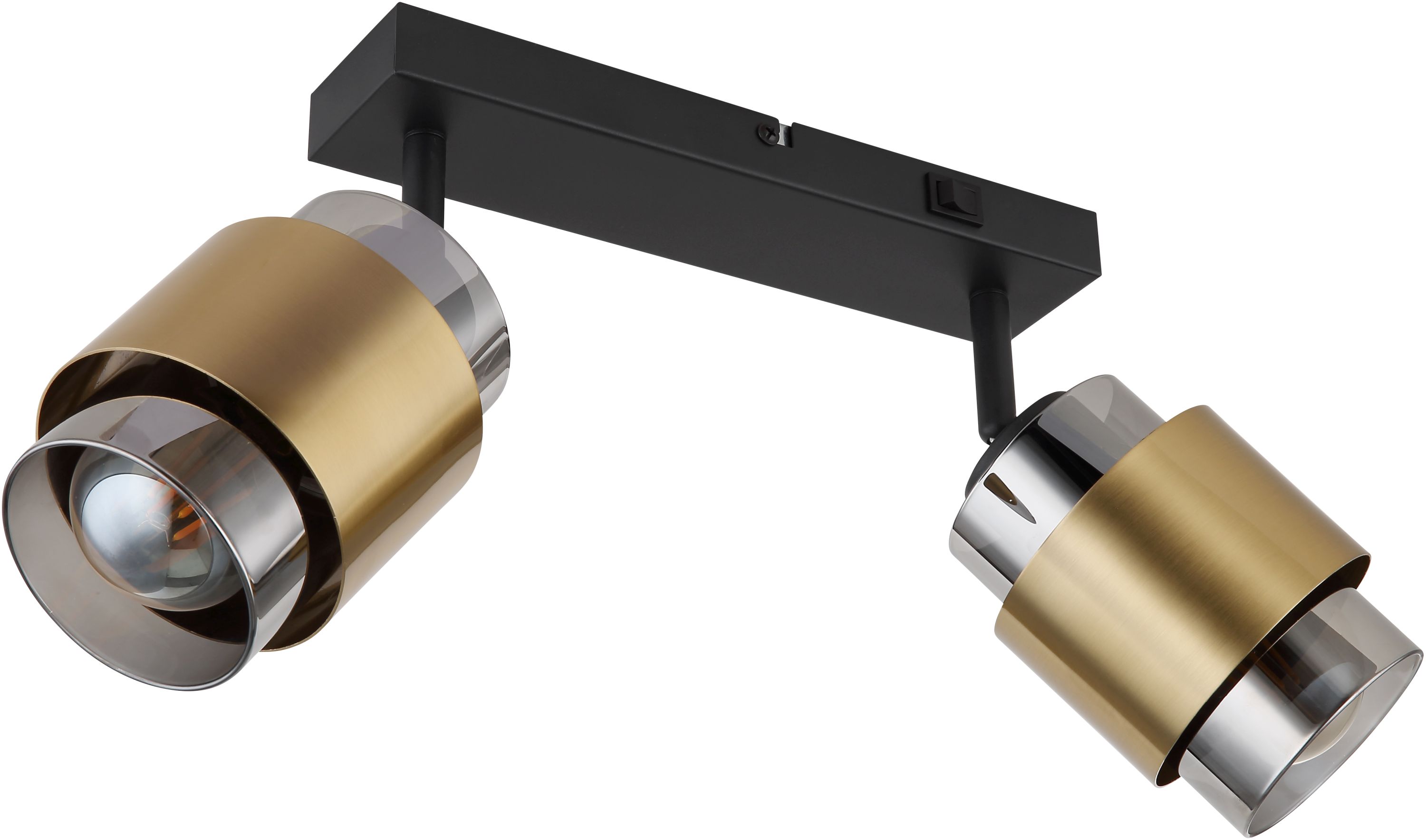 Globo Lighting Milley lampă de tavan 2x40 W negru-alamă-fumuriu 15560-2