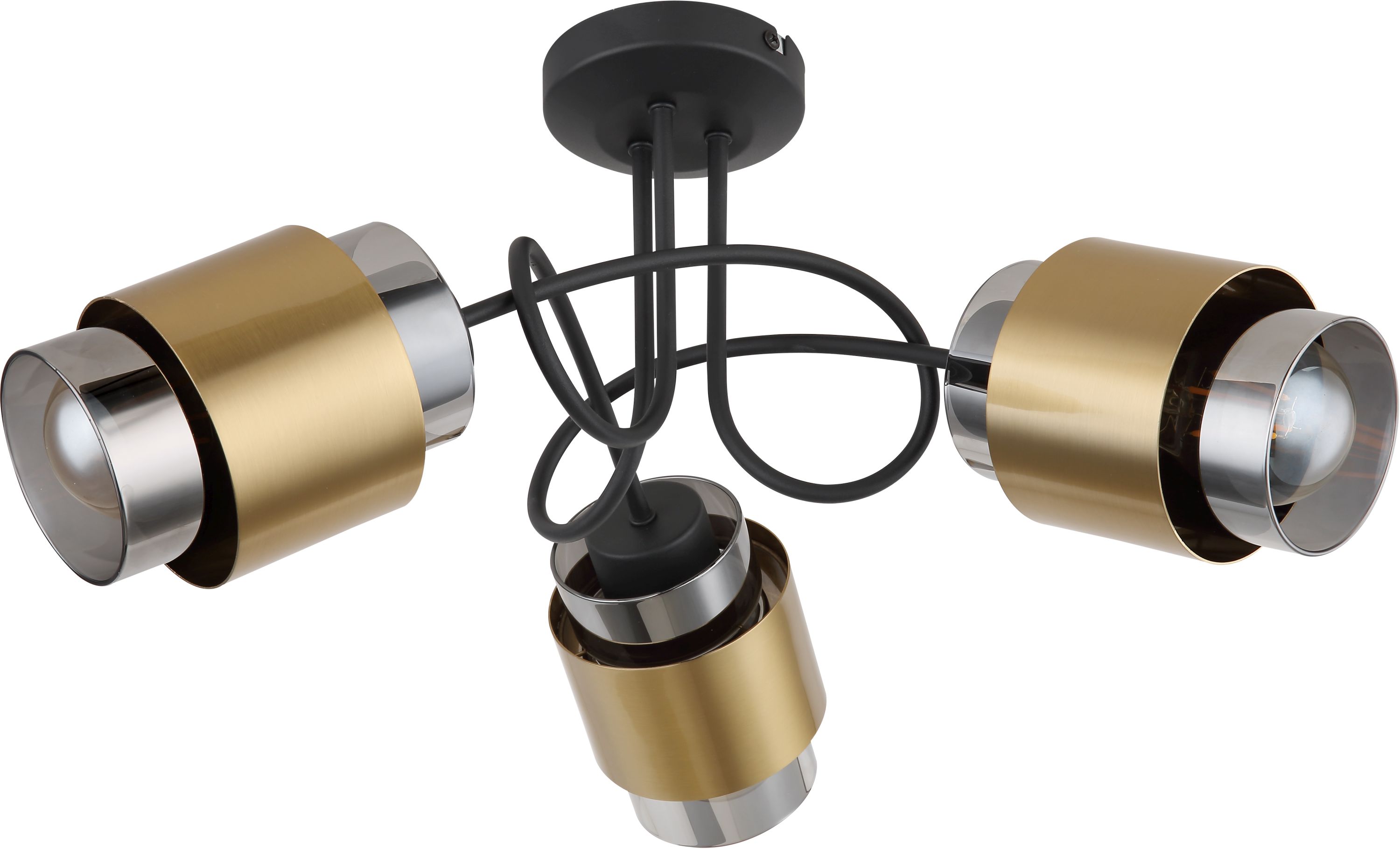 Globo Lighting Milley lampă de tavan 3x40 W negru-alamă-fumuriu 15560-3D