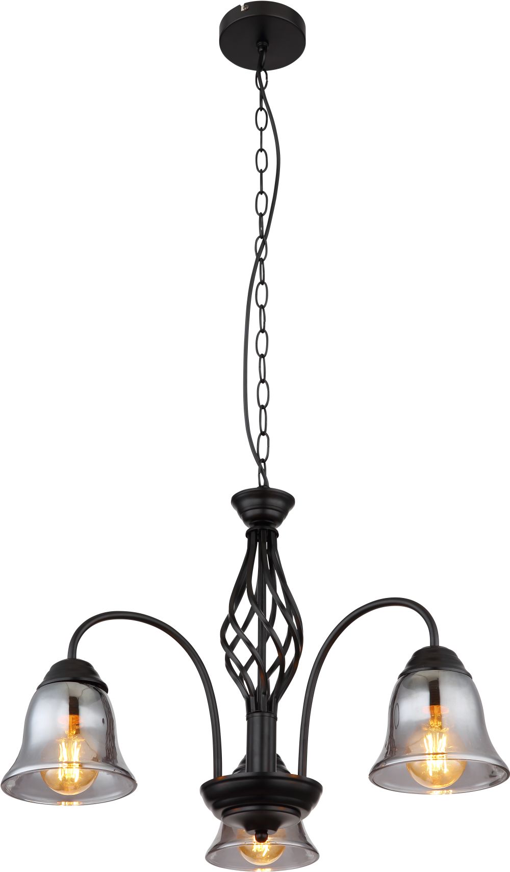 Globo Lighting Gonny lampă suspendată 3x60 W negru-fumuriu 60298-3H