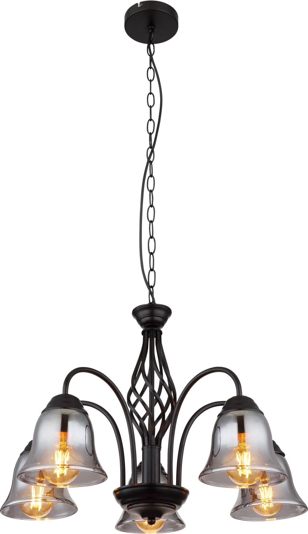 Globo Lighting Gonny lampă suspendată 5x60 W negru-fumuriu 60298-5H