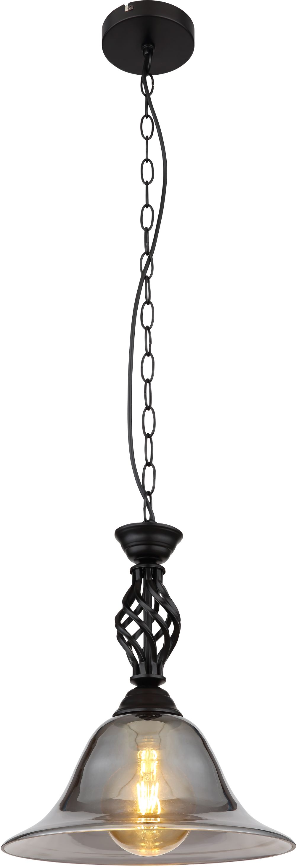 Globo Lighting Gonny lampă suspendată 1x60 W negru-fumuriu 60298H