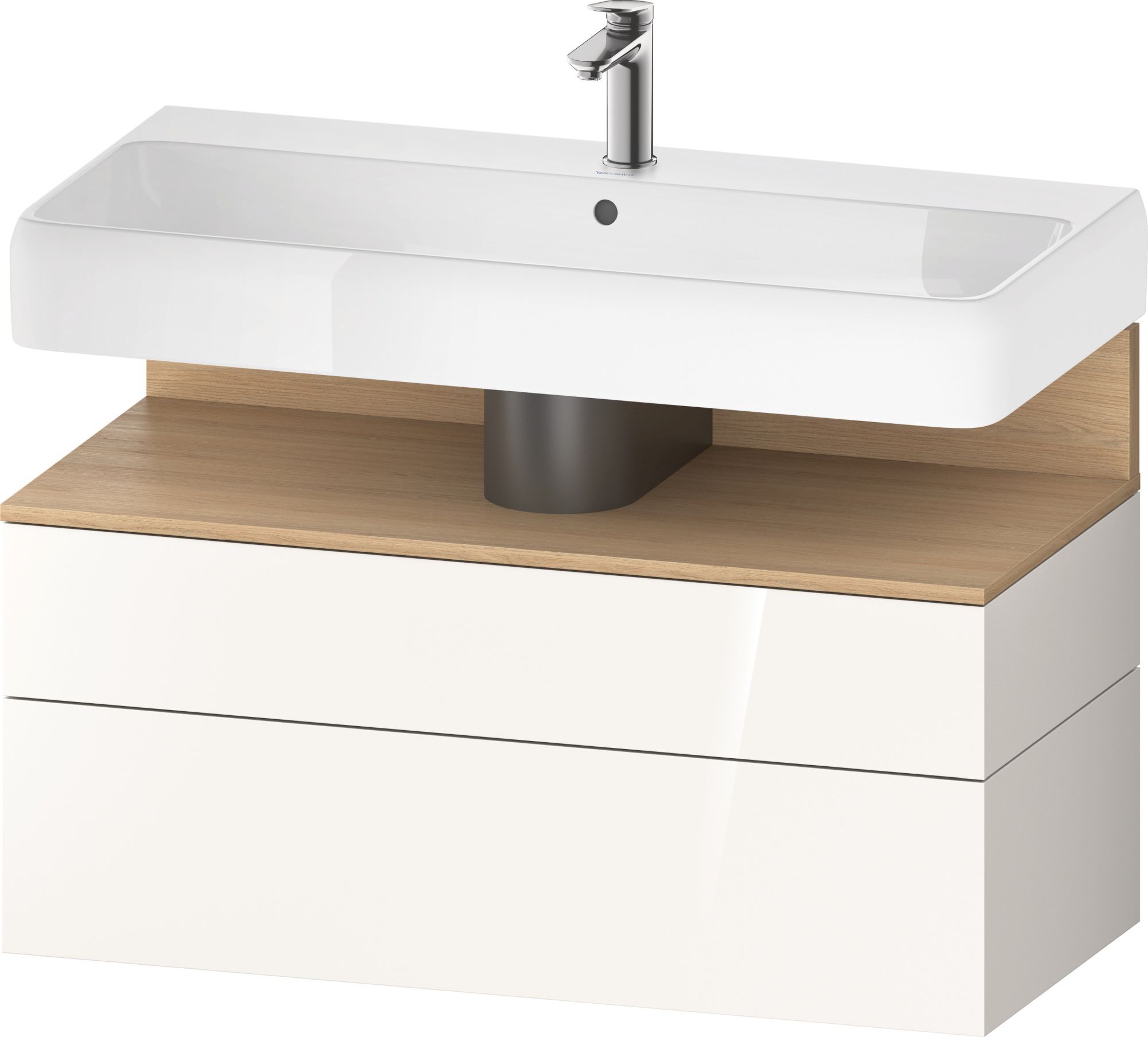 Duravit Qatego dulap 99x47x59 cm sub chiuveta pe perete alb-stejar QA4395030220010
