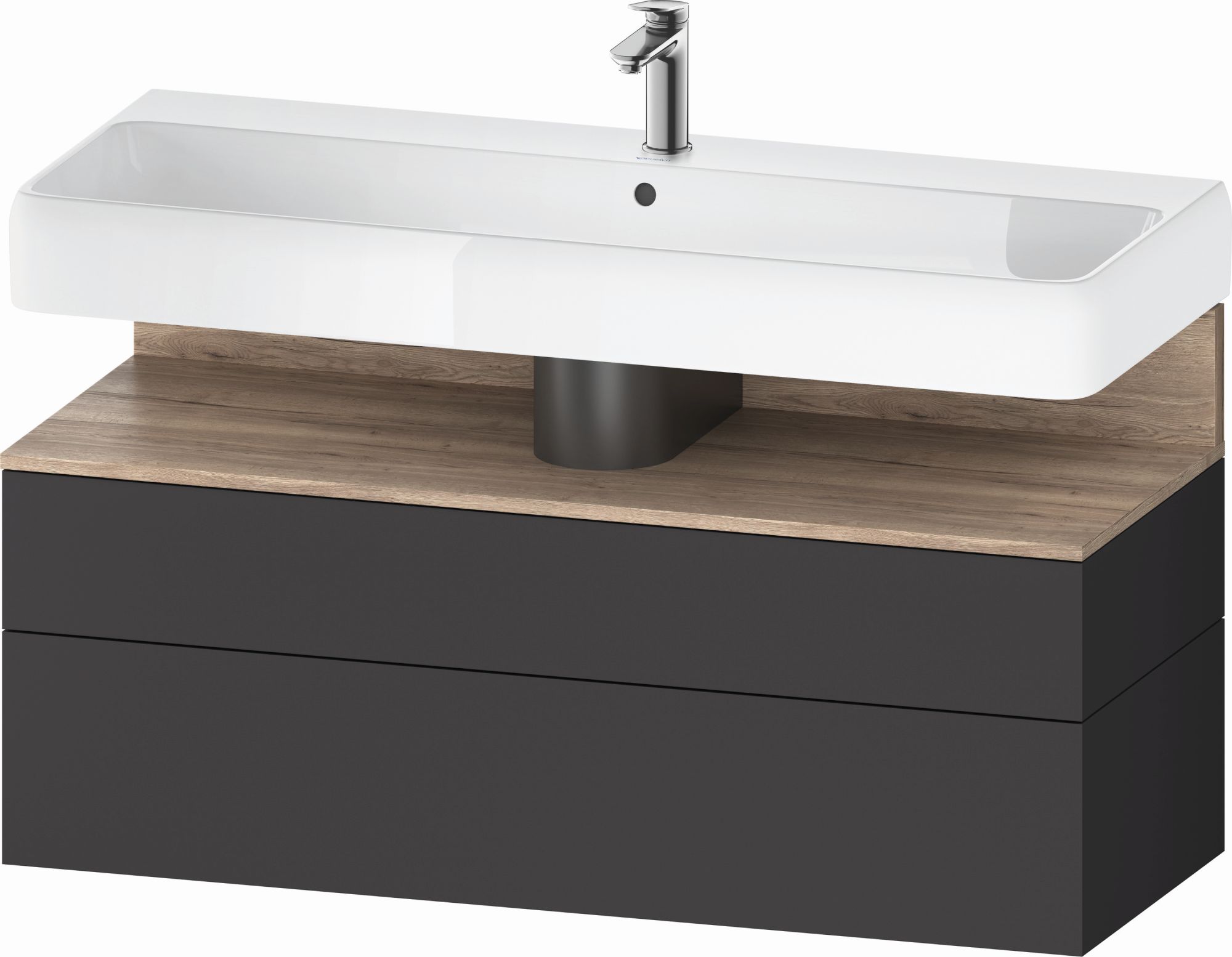 Duravit Qatego dulap 119x47x59 cm sub chiuveta pe perete grafit-stejar QA4396055490010