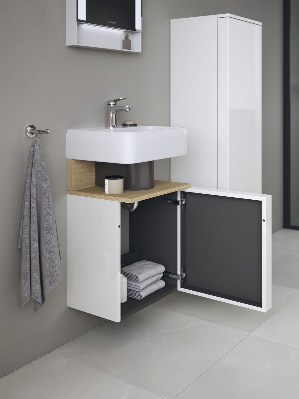 Duravit Qatego dulap 44x35x64.5 cm dulap atârnat sub chiuvetă alb-lemn QA4076L30220000