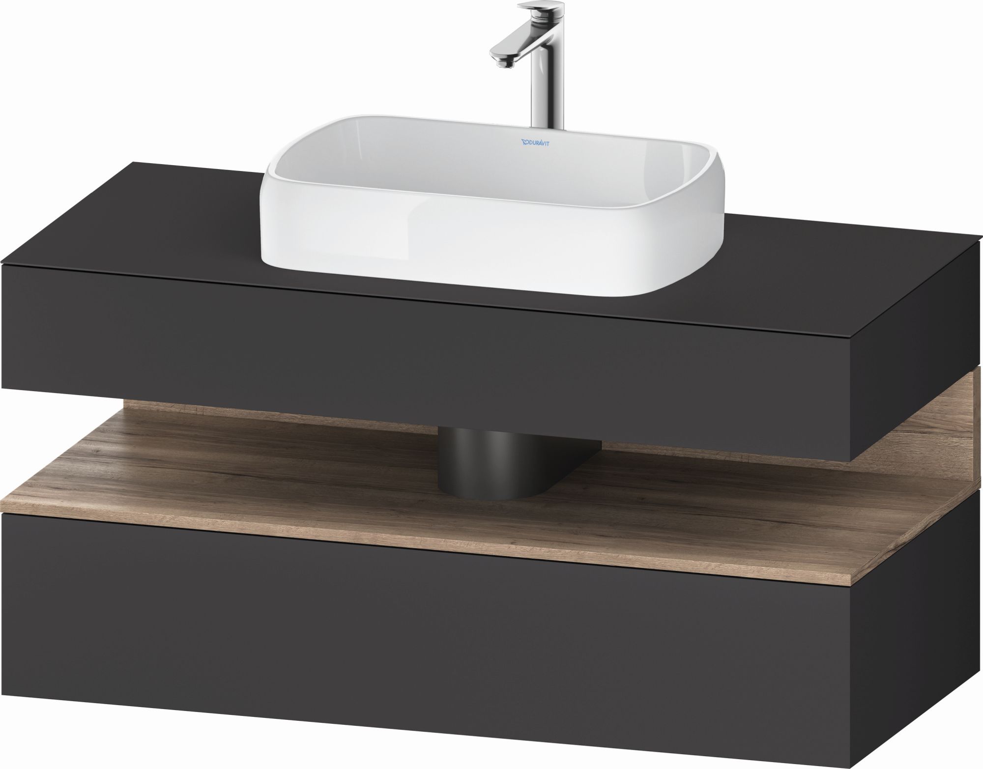 Duravit Qatego dulap 120x55x60 cm sub chiuveta pe perete grafit-stejar QA4732055490010