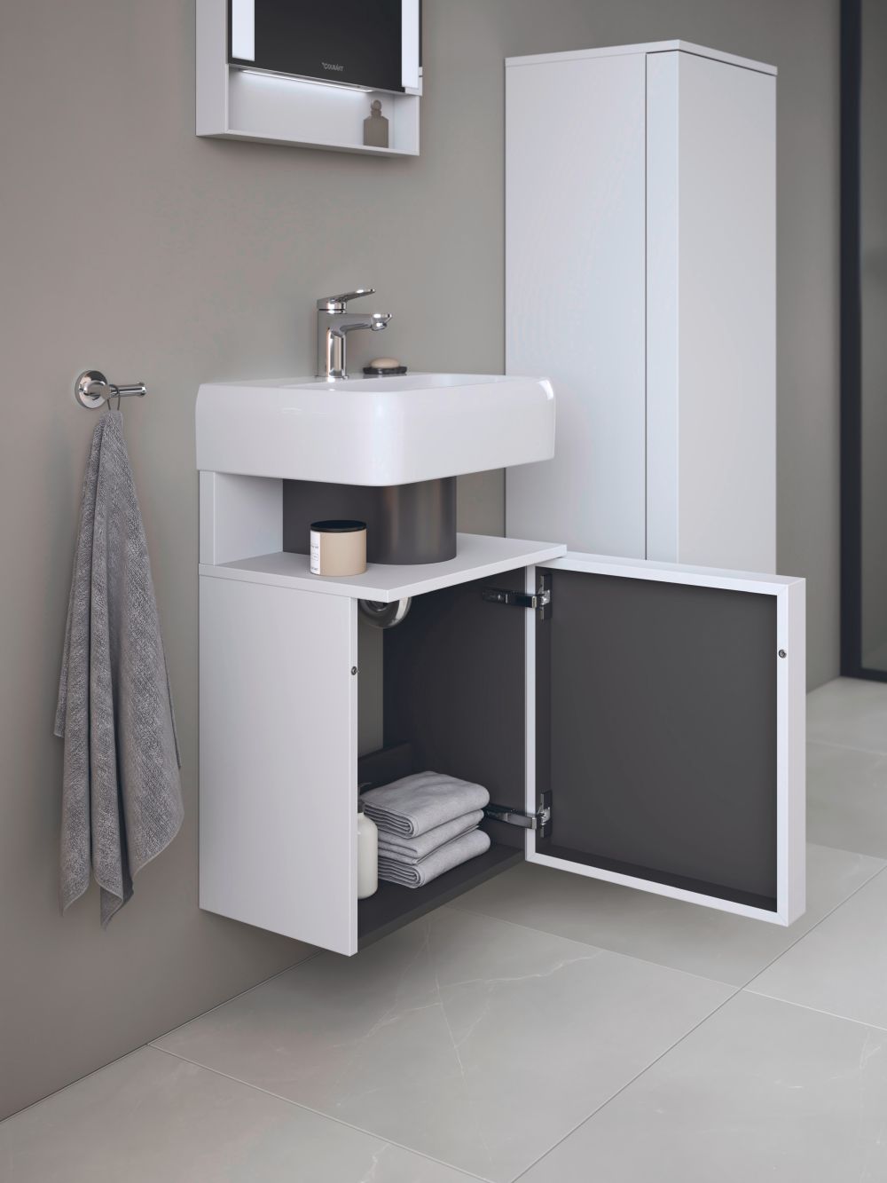 Duravit Qatego dulap 44x35x64.5 cm sub chiuveta pe perete alb QA4076R18180000