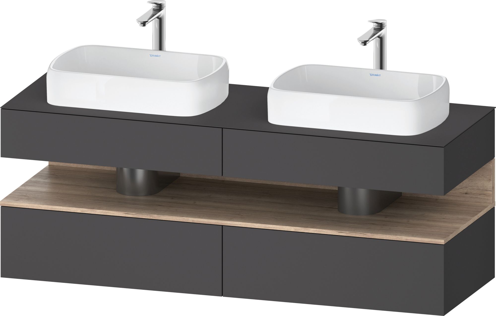 Duravit Qatego dulap 160x55x60 cm sub chiuveta pe perete grafit-stejar QA4779055490010