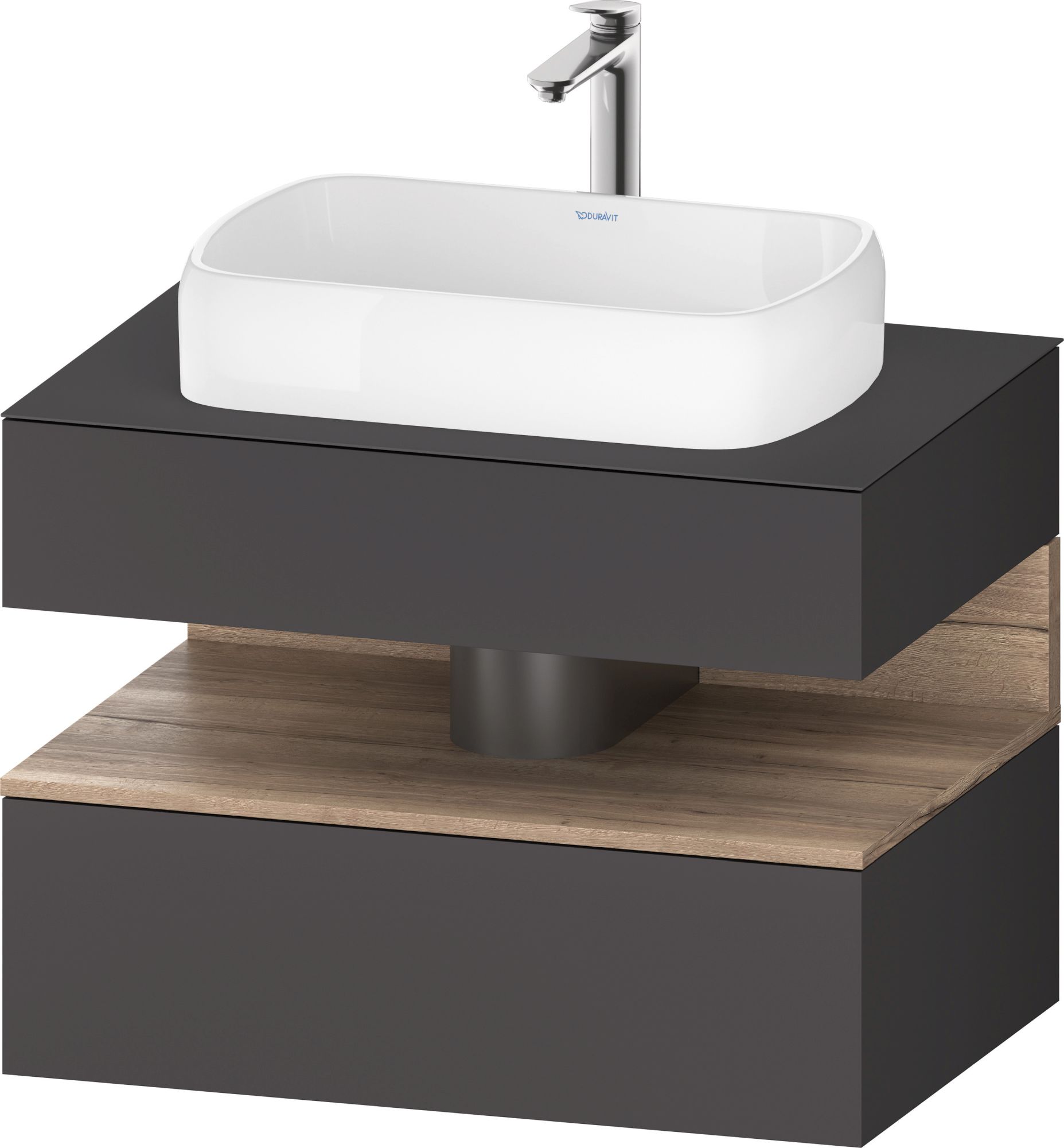 Duravit Qatego dulap 80x55x60 cm sub chiuveta pe perete grafit-stejar QA4730055490010
