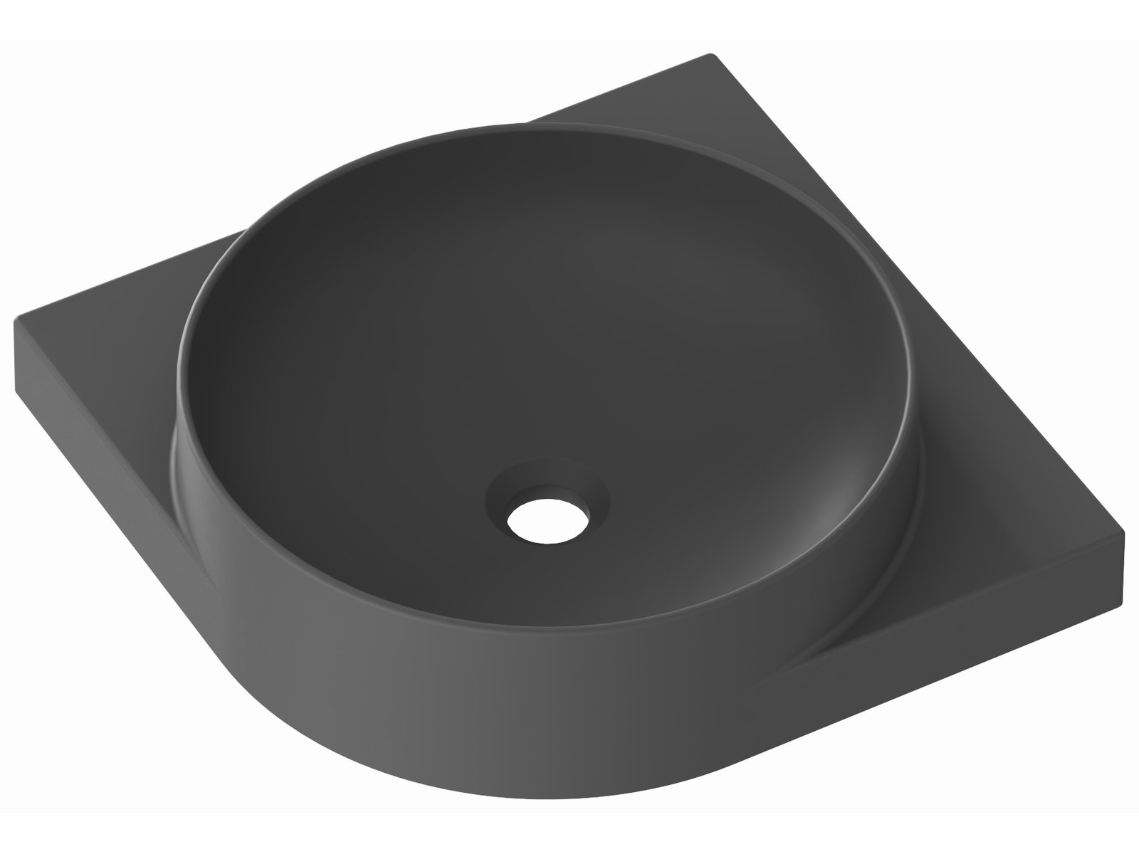 Ravak Yard lavoar 45x45 cm semicircular clasică antracit XJX03245000