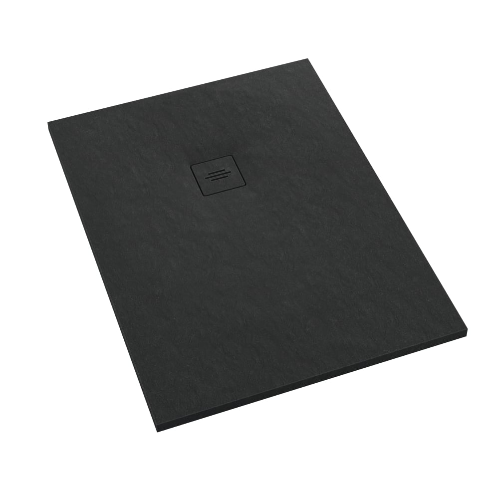 Schedline Protos Black Stone cădiță de duș dreptunghiulară + capac mascare 100x90 cm negru 3SP.P1P-90100/C/ST-M1/C/ST