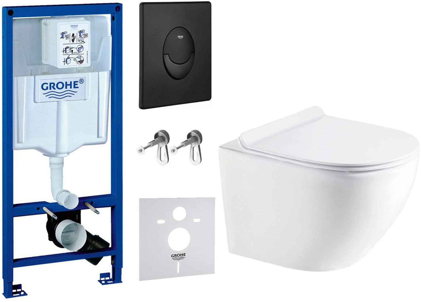 Set cadru încastrat Grohe Rapid SL 38539001, vas WC Oltens Hamnes 42013000, 38964KF0, 45100000