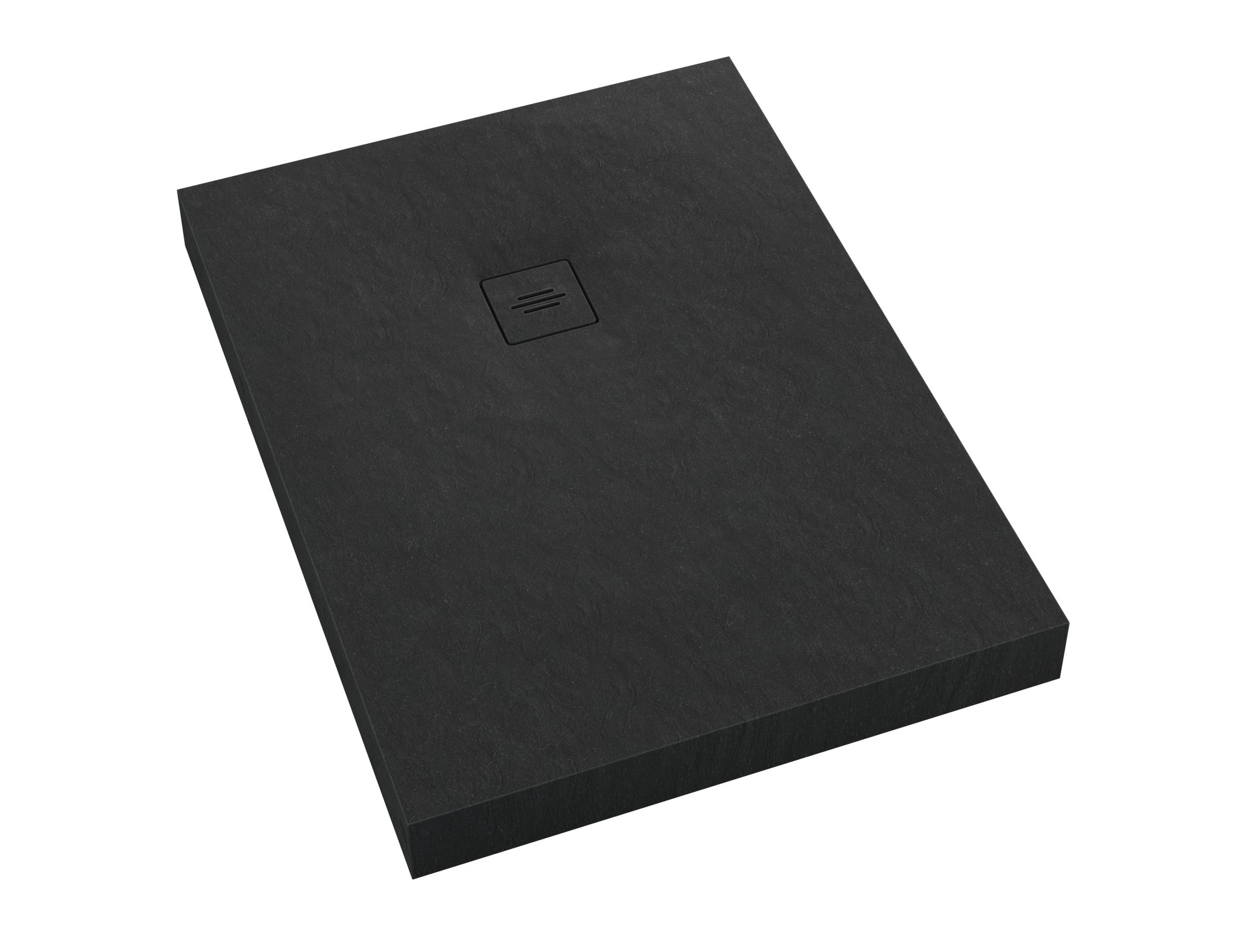 Schedline Nonlimits Black Stone cădiță de duș dreptunghiulară + capac mascare 100x80 cm negru 3ST.N1P-80100/C/ST-M1/C/ST