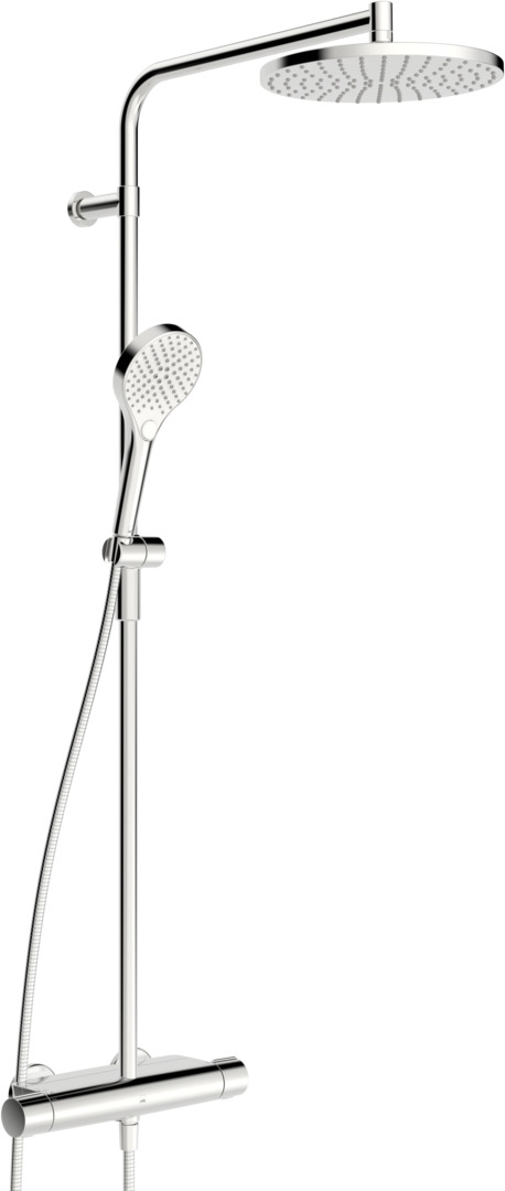 Oras Optima Style set de duș perete cu termostat cu duș de ploaie crom 7192NU