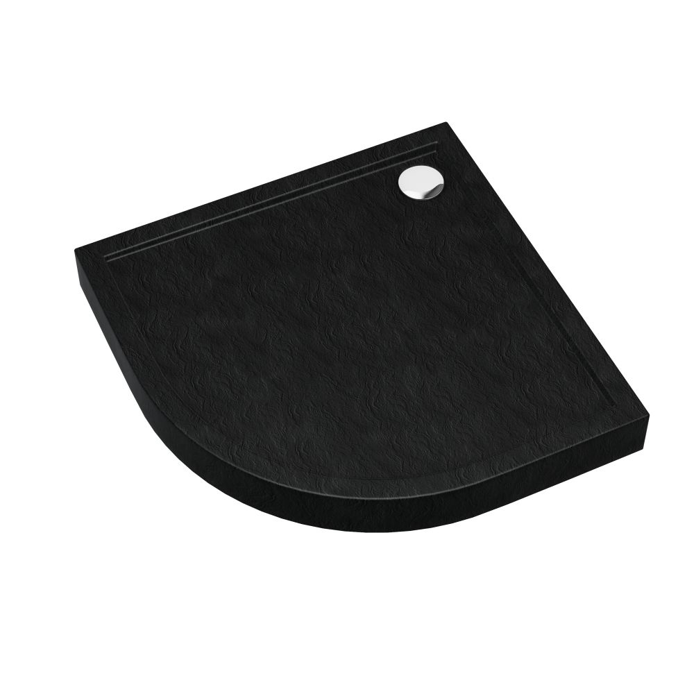Schedline Cameron Black Stone cădiță de duș semirotundă 80x80 cm negru 3ST.C1O-8080/C/ST