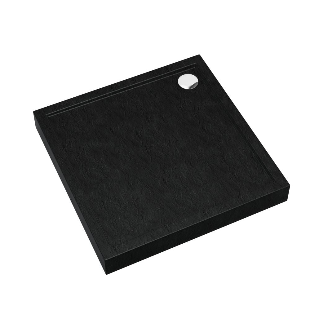 Schedline Cameron Black Stone cădiță de duș pătrată 80x80 cm negru 3ST.C1K-8080/C/ST