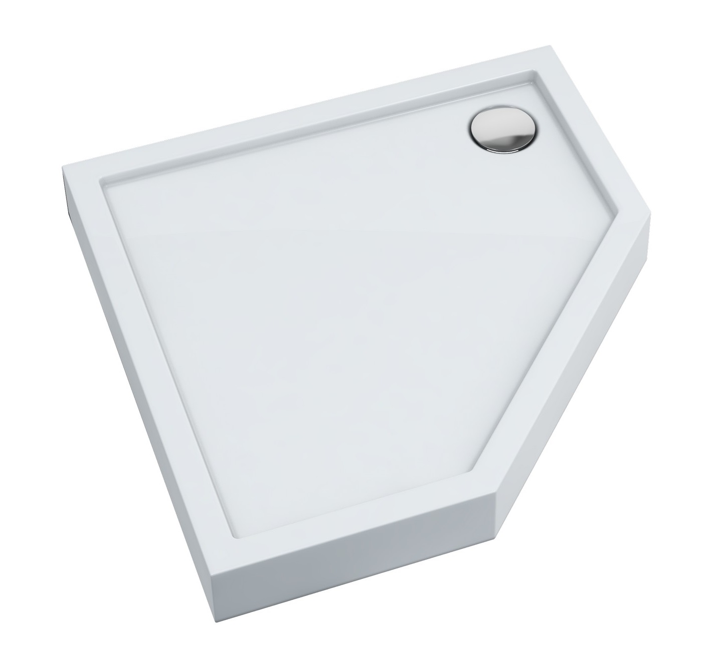 Schedline Cameron Smooth White cădiță de duș pentagonală 90x90 cm alb 3ST.C1PK-9090