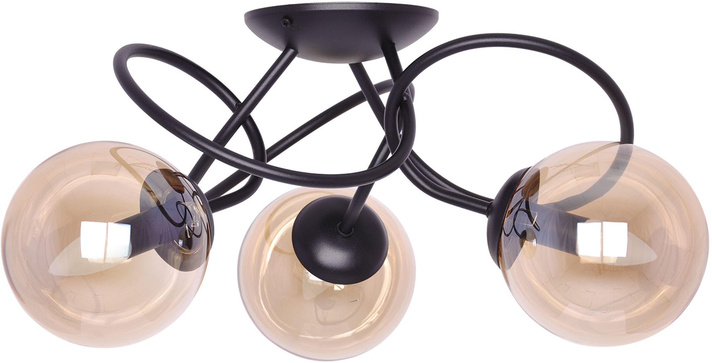 Kaja Floro lampă de tavan 3x40 W negru-chihlimbar K-5126