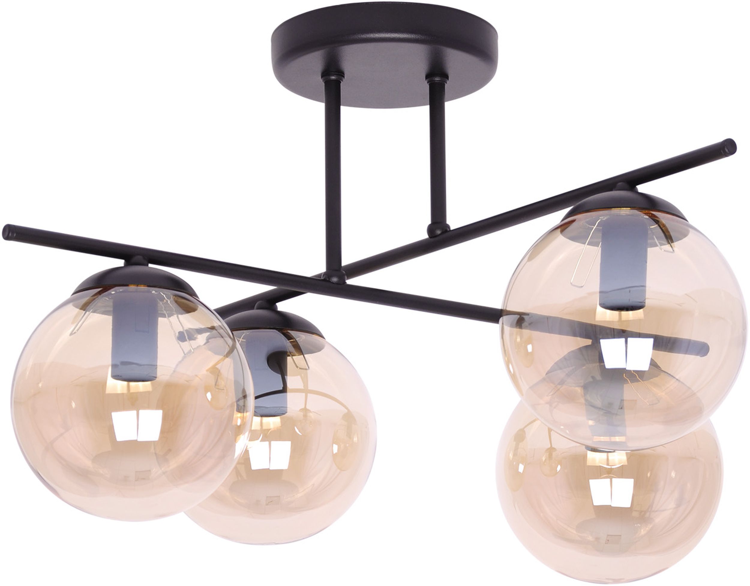 Kaja Delta lampă de tavan 4x40 W negru-chihlimbar K-5161