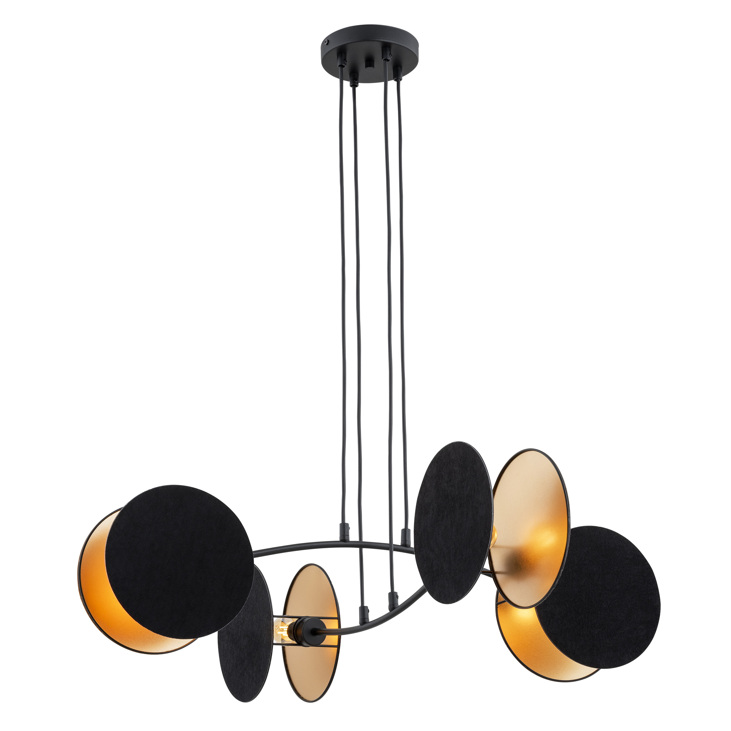 Emibig Motif lampă suspendată 4x15 W negru-auriu 1325/4