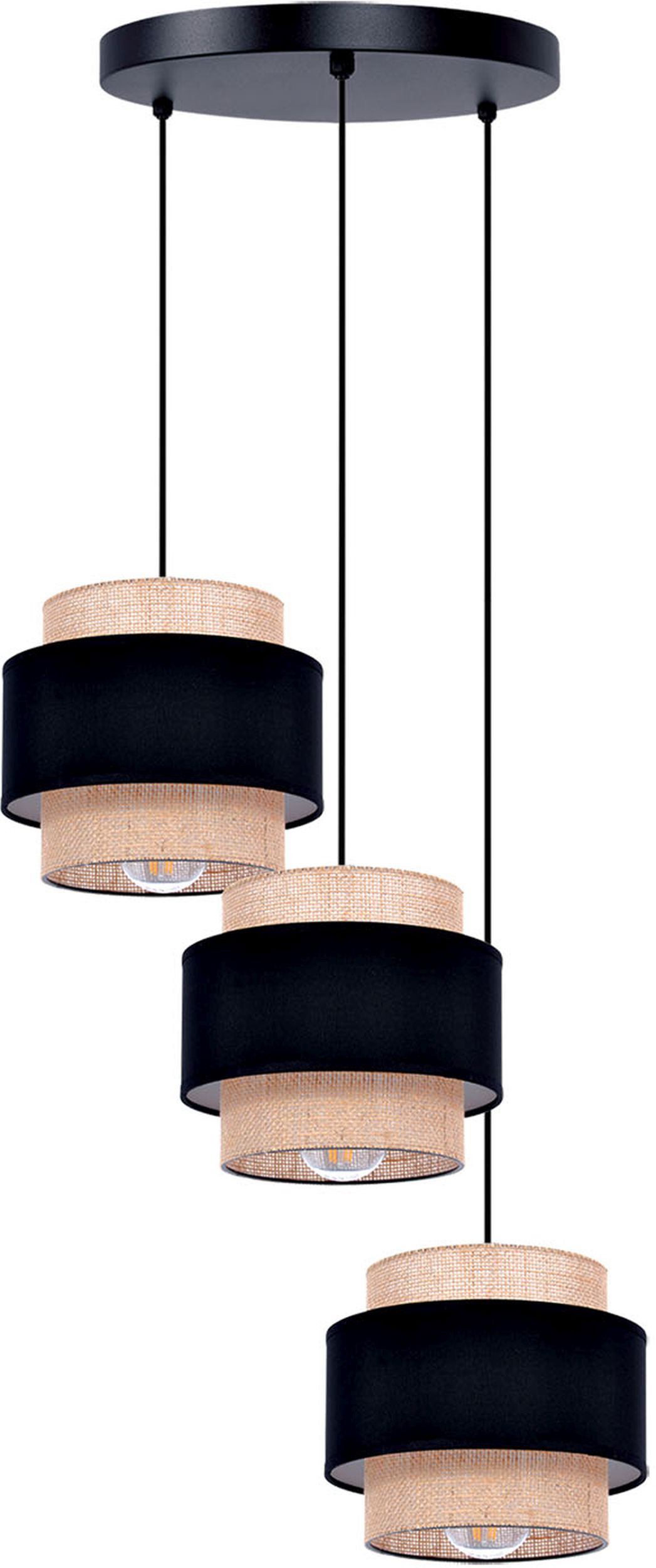 Kaja Gato lampă suspendată 3x40 W negru-bej K-5232