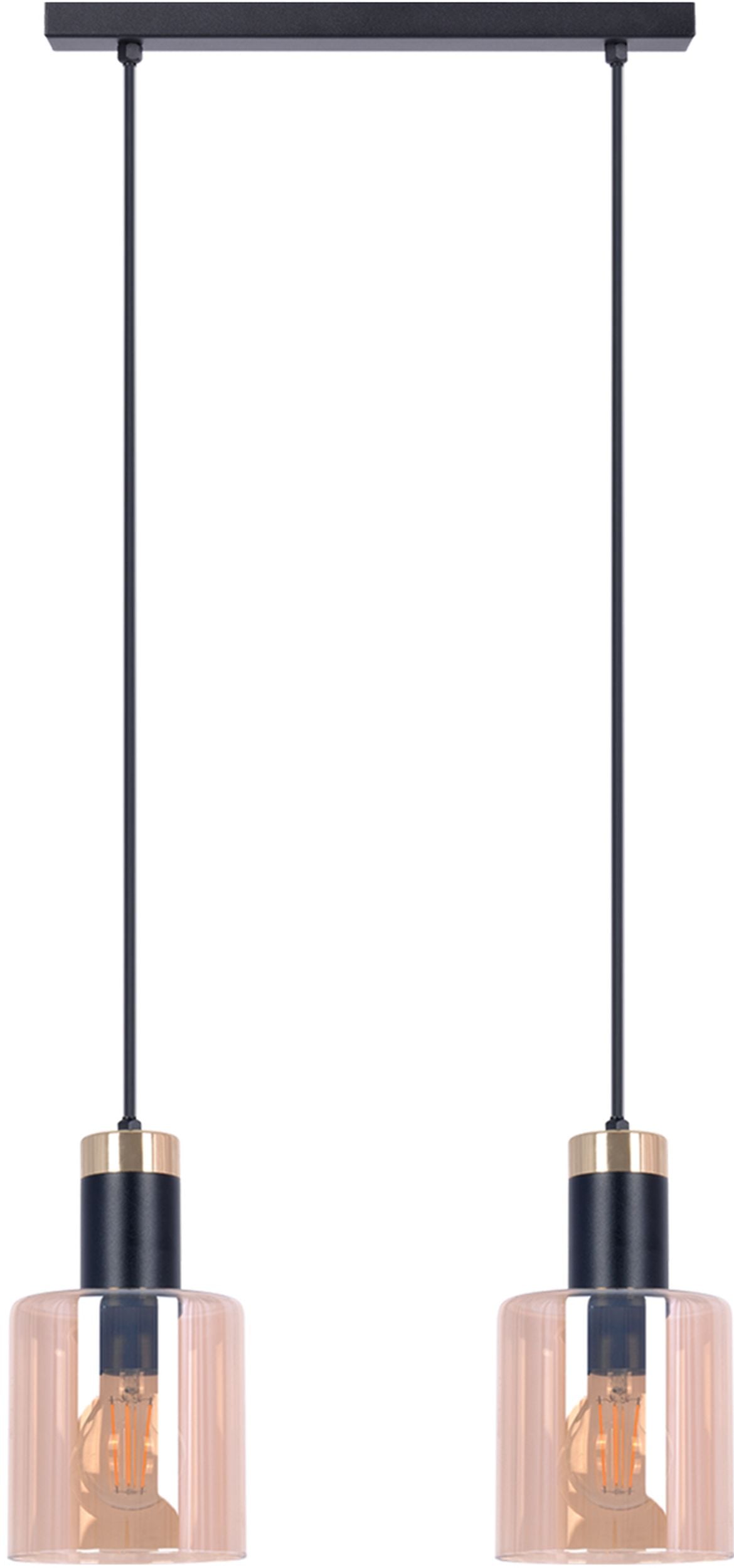 Kaja Alto lampă suspendată 2x40 W negru-auriu-chihlimbar K-5256