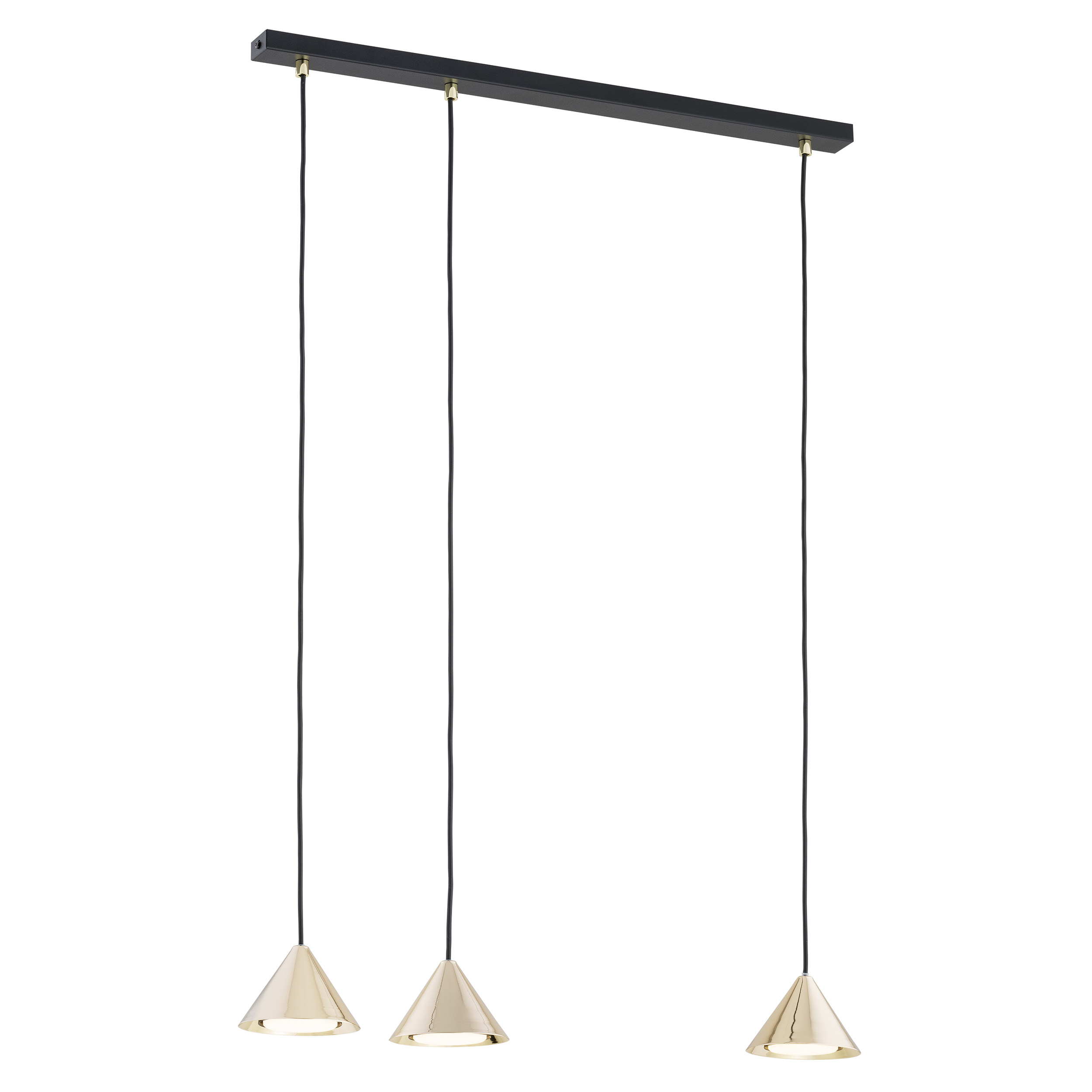 Emibig Elit lampă suspendată 3x12 W negru-auriu 1329/3