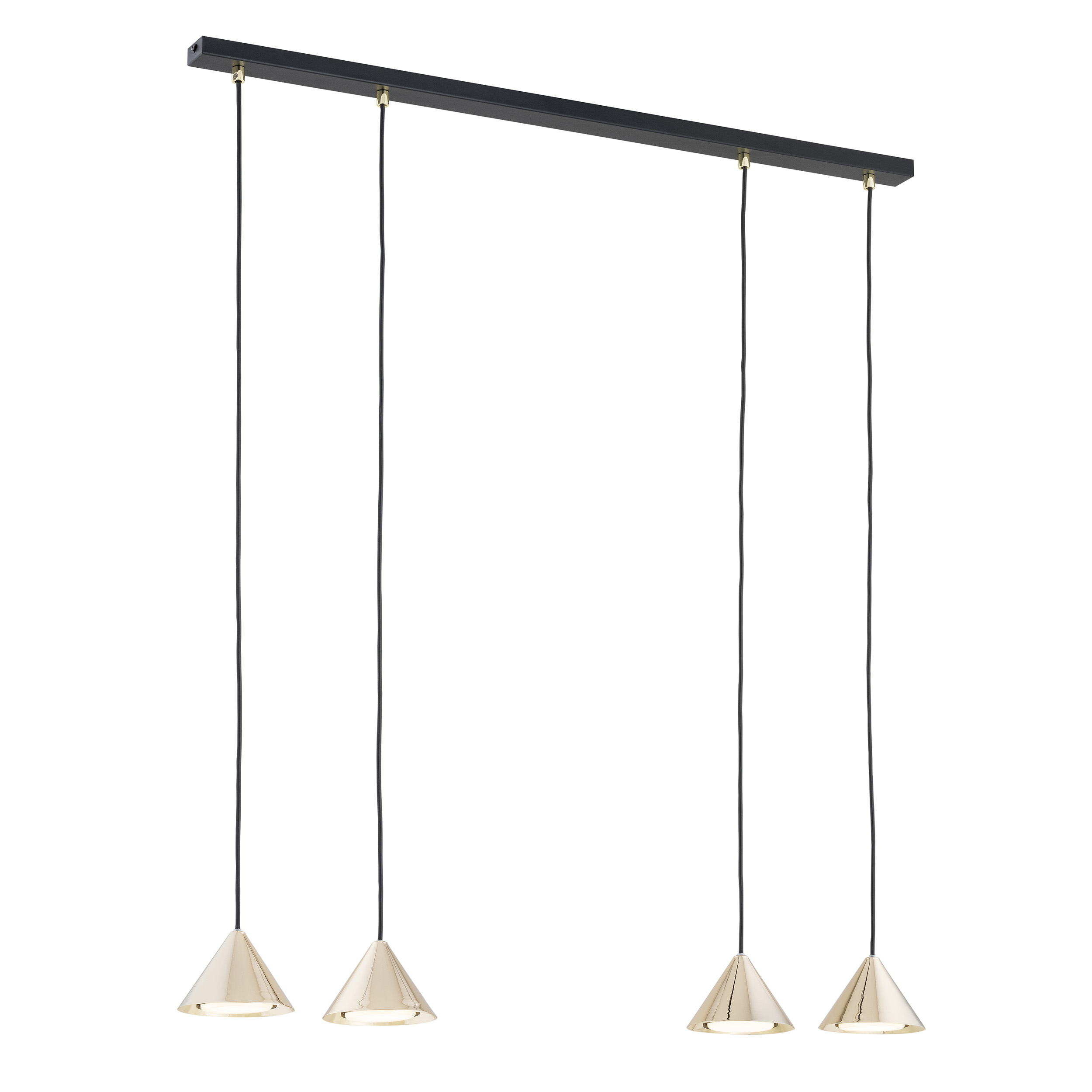 Emibig Elit lampă suspendată 4x12 W negru-auriu 1329/4