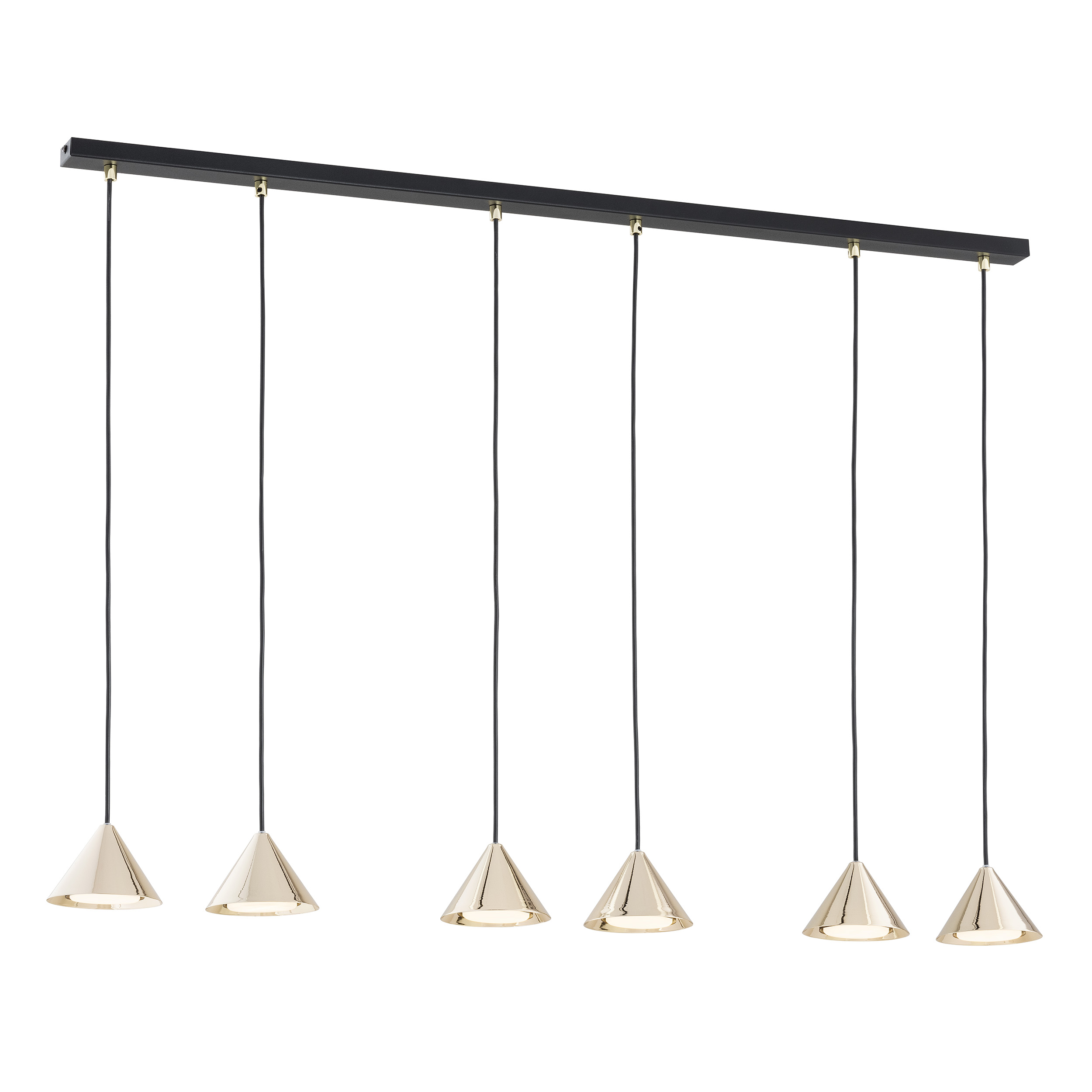 Emibig Elit lampă suspendată 6x12 W negru-auriu 1329/6