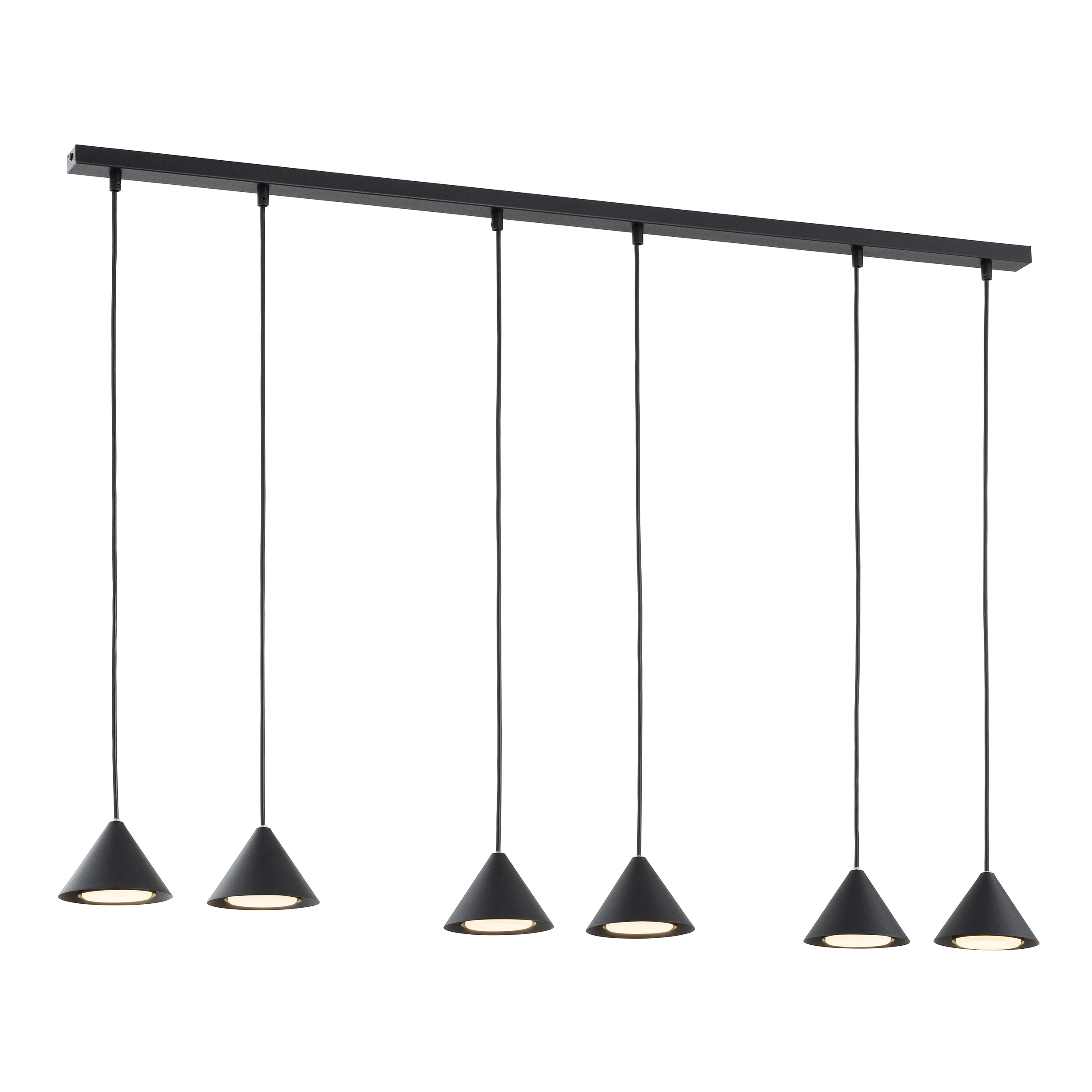 Emibig Elit lampă suspendată 6x12 W negru 1330/6