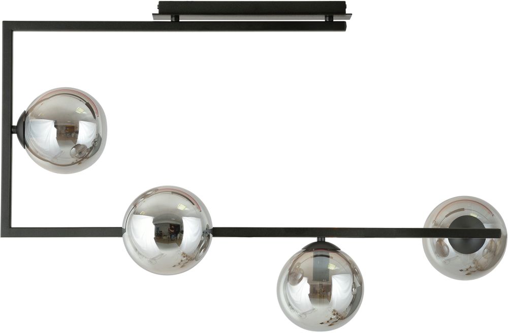 Emibig Soma lampă de tavan 4x10 W negru-fumuriu 1290/4