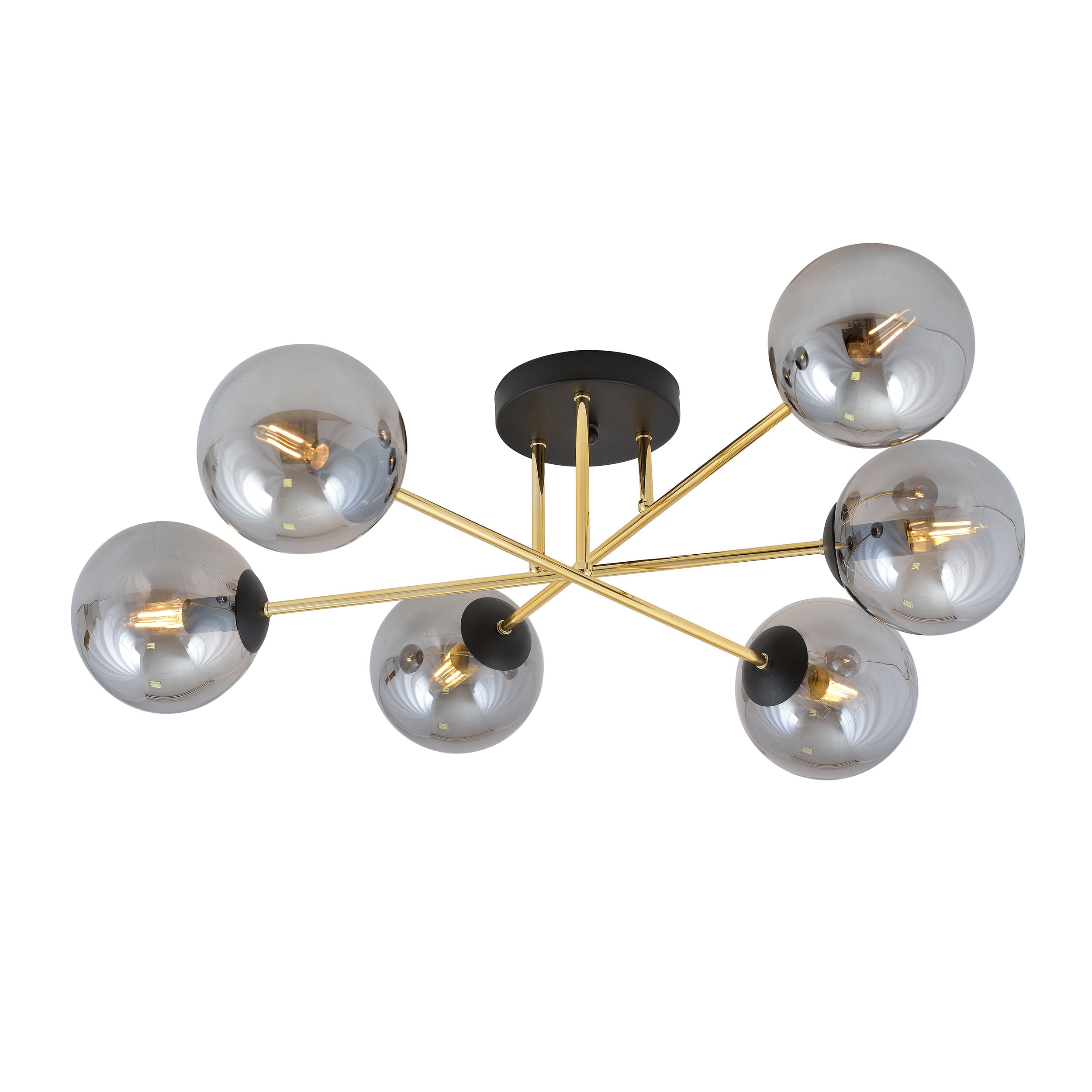Emibig Magnum lampă de tavan 6x W negru-auriu 1269/6