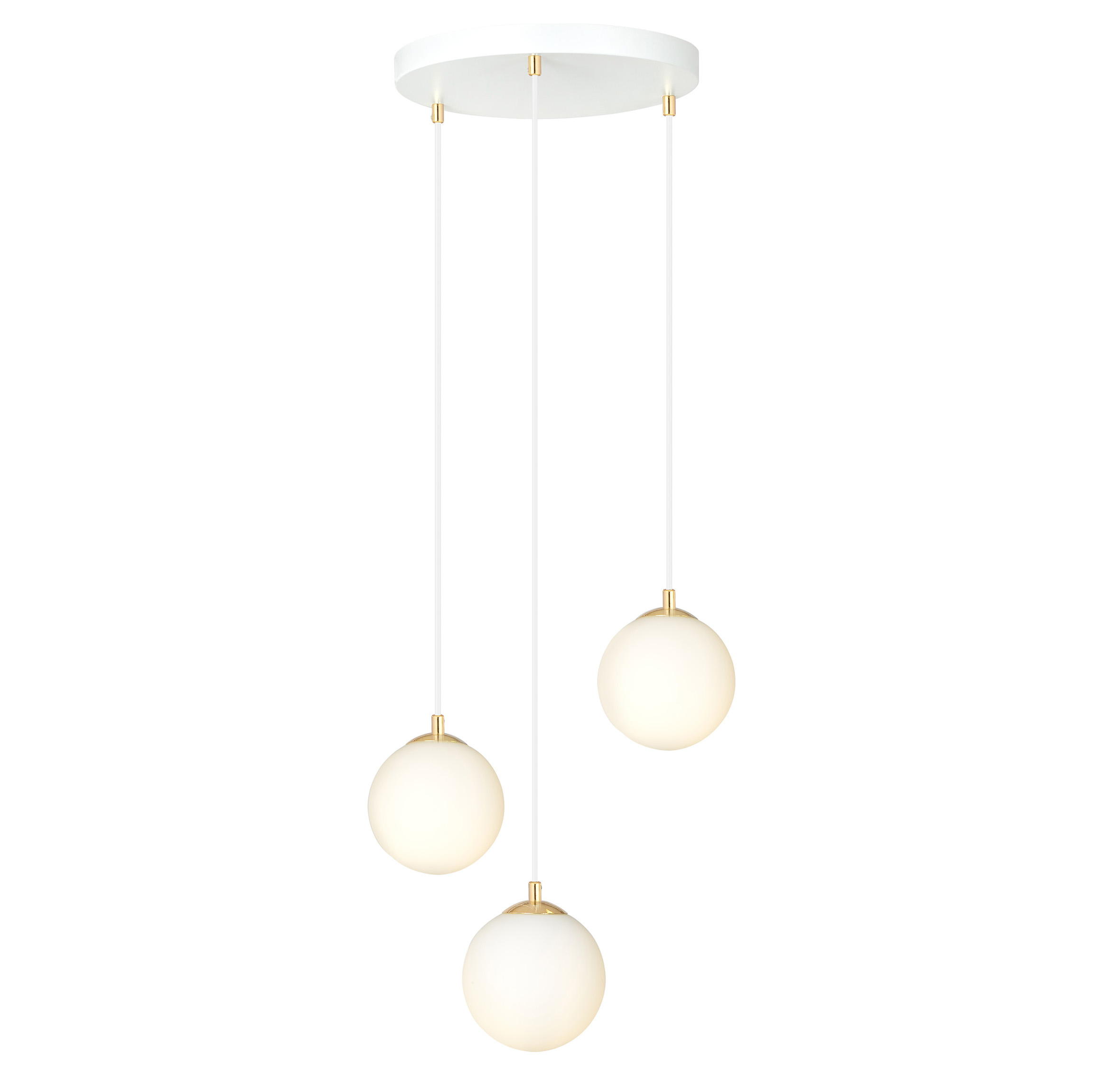 Emibig Royal lampă suspendată 3x10 W alb-auriu 1244/3