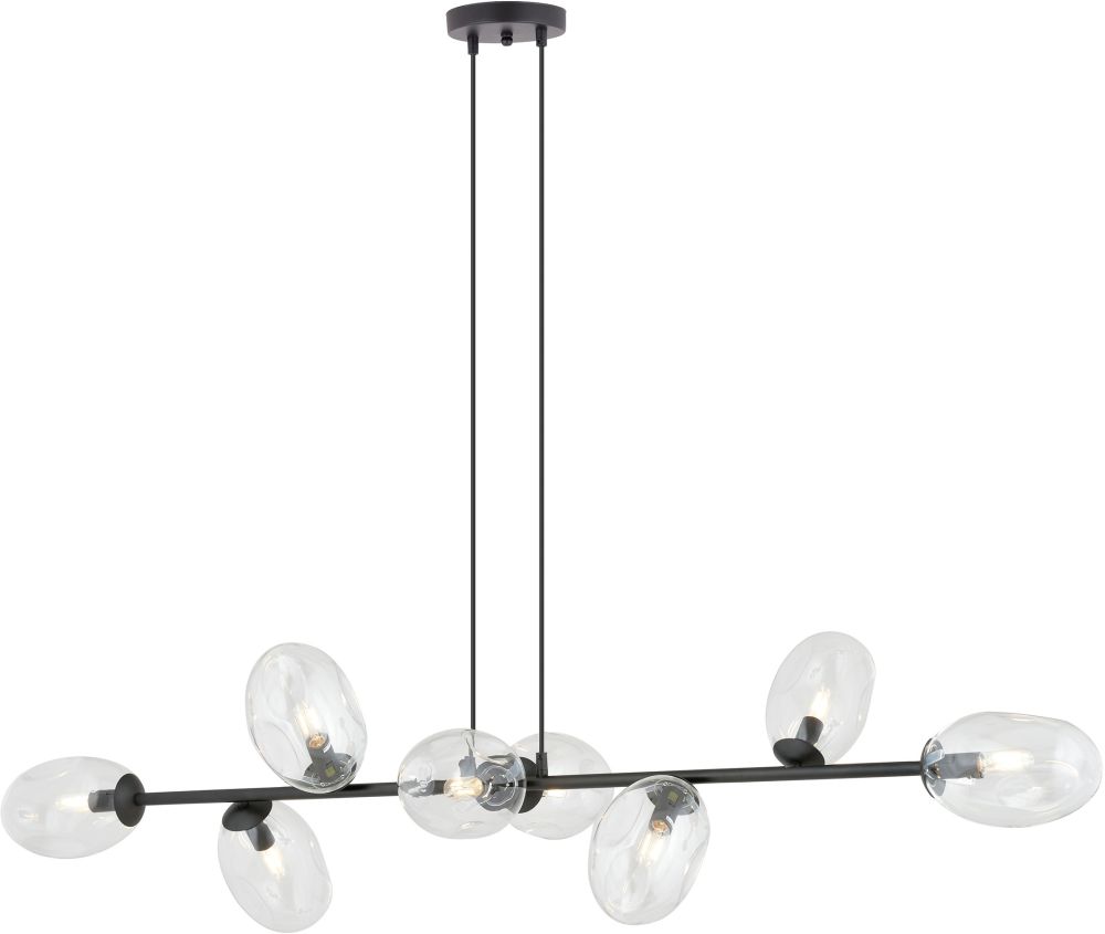 Emibig Pandora lampă suspendată x10 W negru-transparent 1262/8
