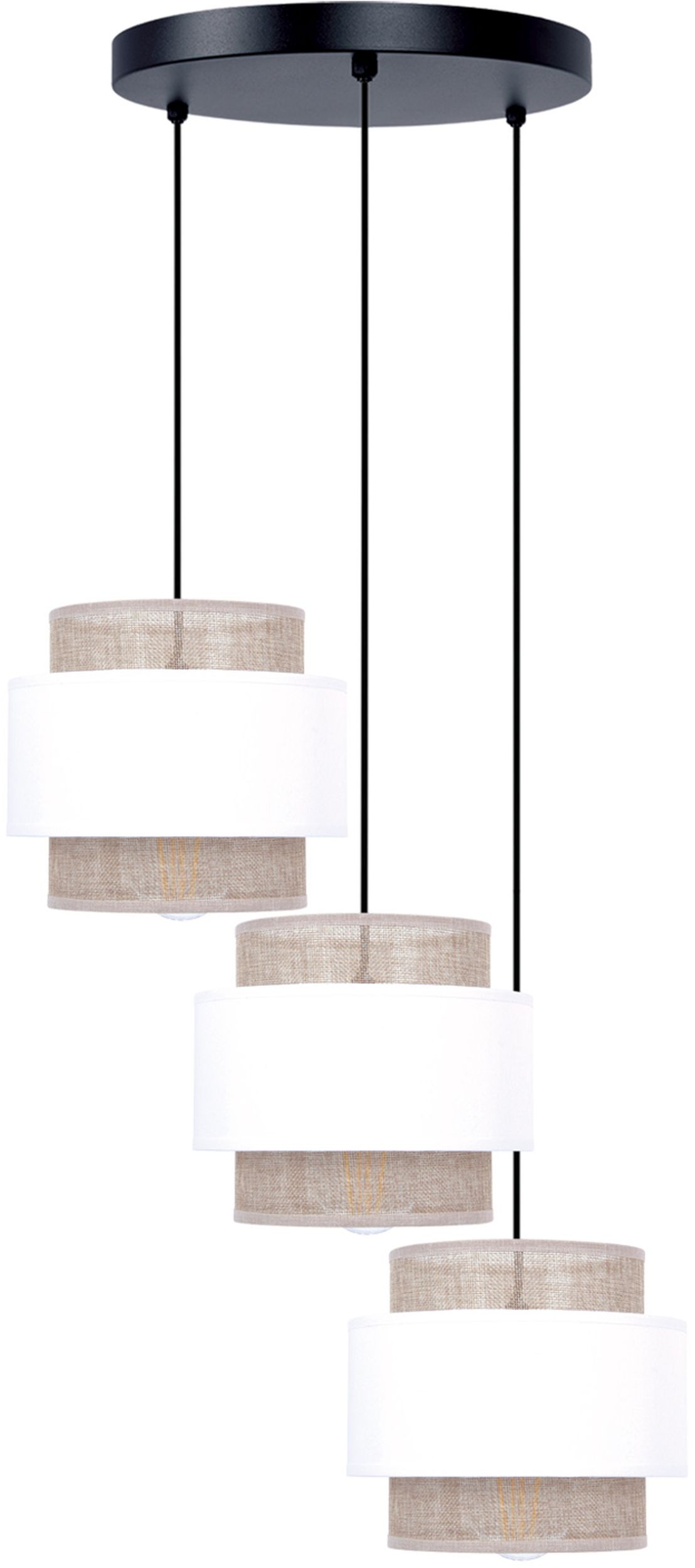 Kaja Cezar lampă suspendată 3x40 W alb-bej K-5272