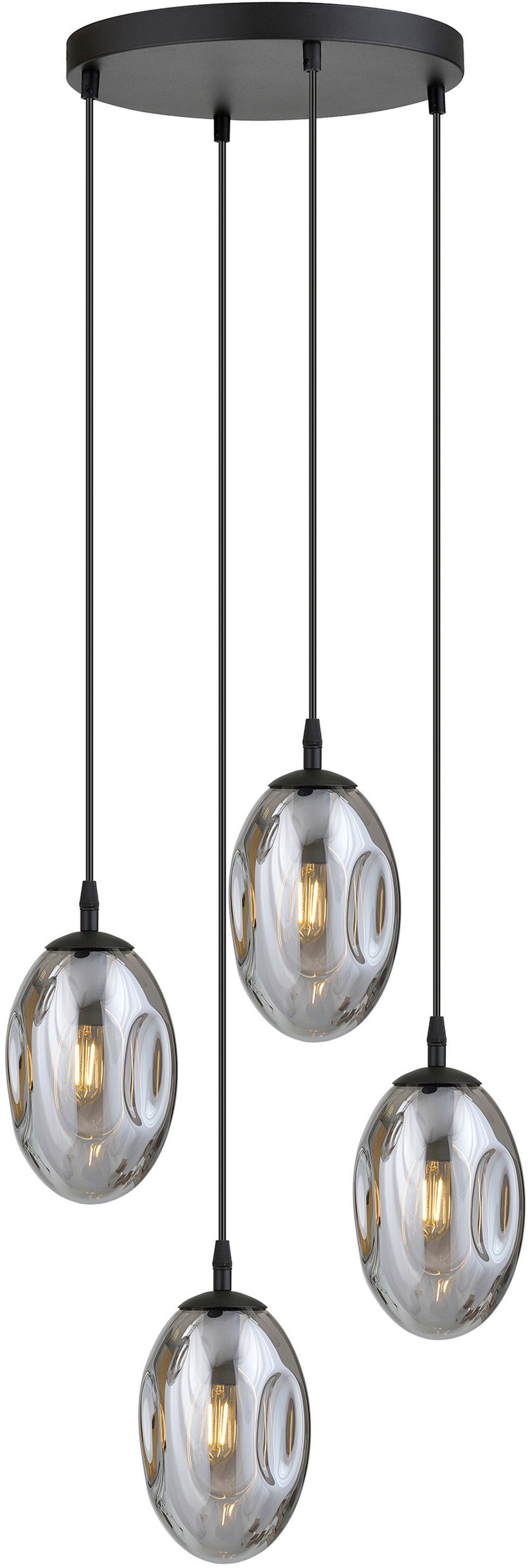 Emibig Astral lampă suspendată 4x10 W negru-fumuriu 1266/4PREM