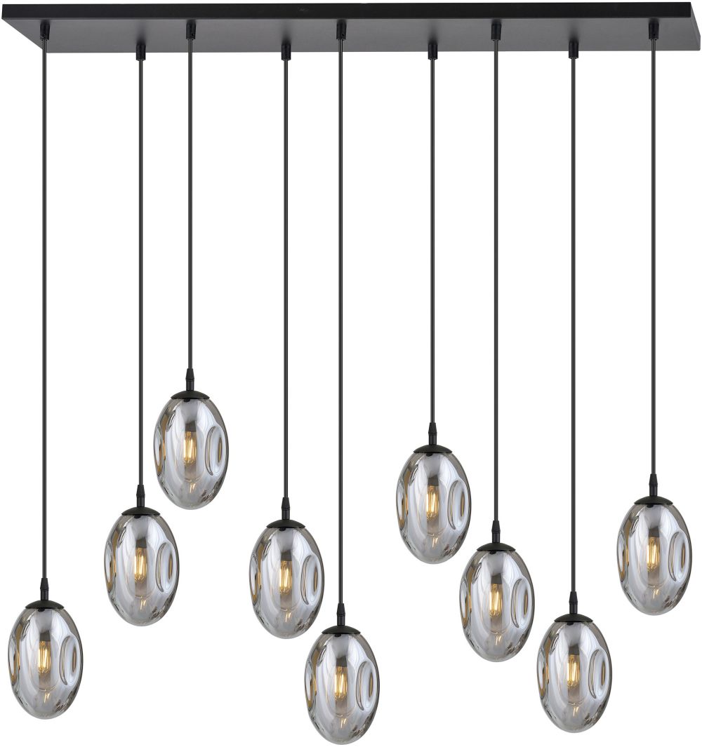 Emibig Astral lampă suspendată x10 W negru-fumuriu 1266/9