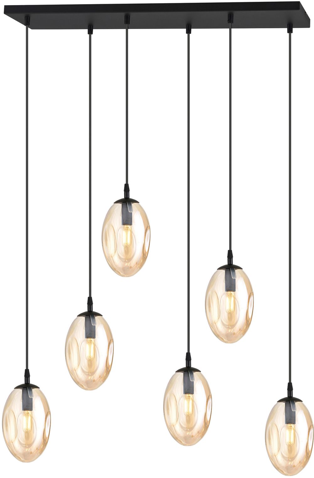Emibig Astral lampă suspendată 6x10 W negru 1267/6