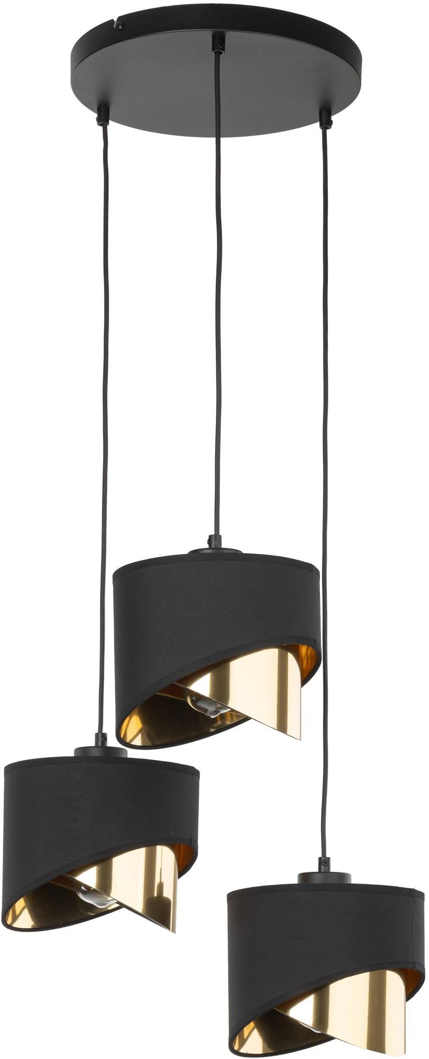 TK Lighting Grant lampă suspendată 3x15 W negru-auriu 4876