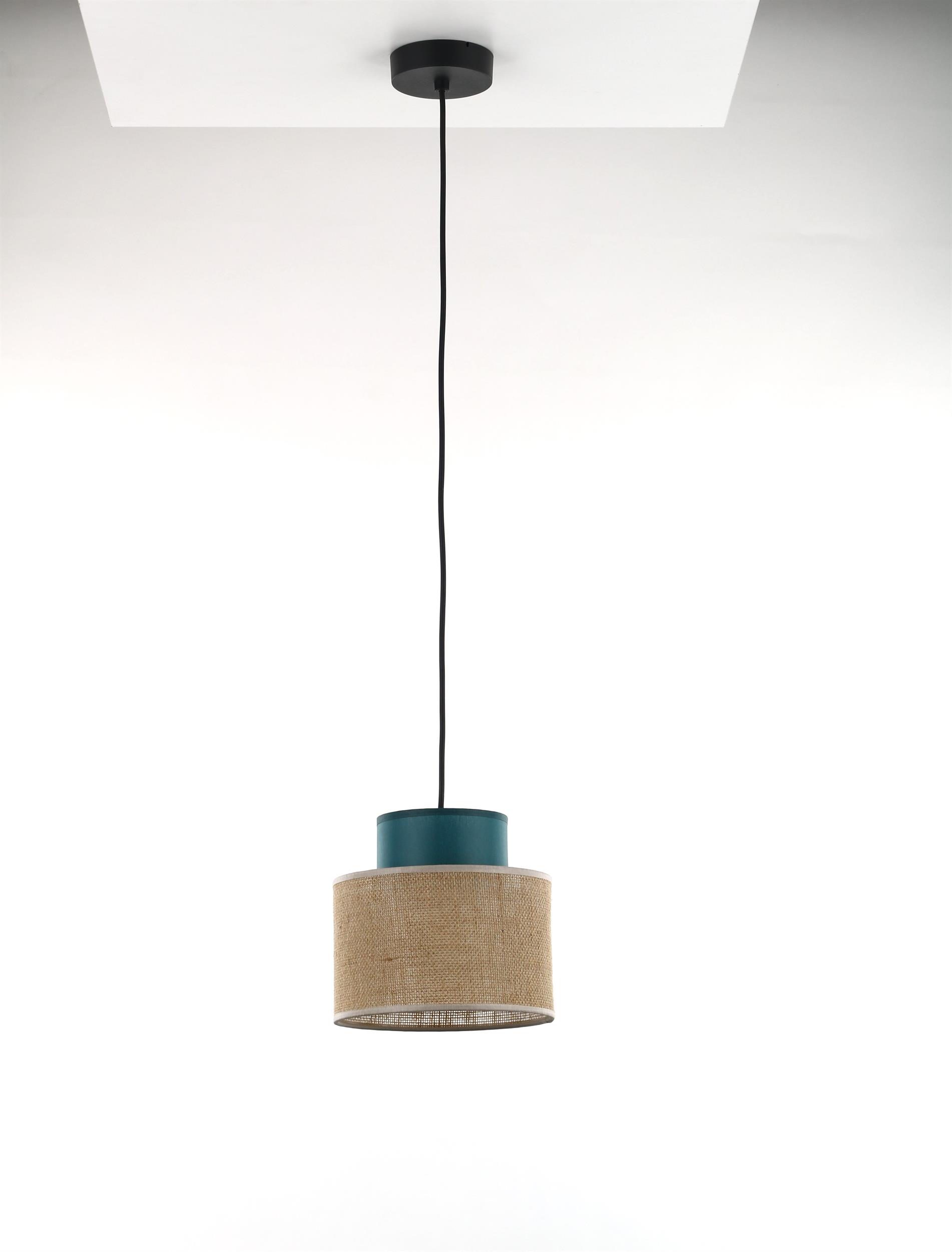 TK Lighting Duo lampă suspendată 1x15 W negru-verde 3257