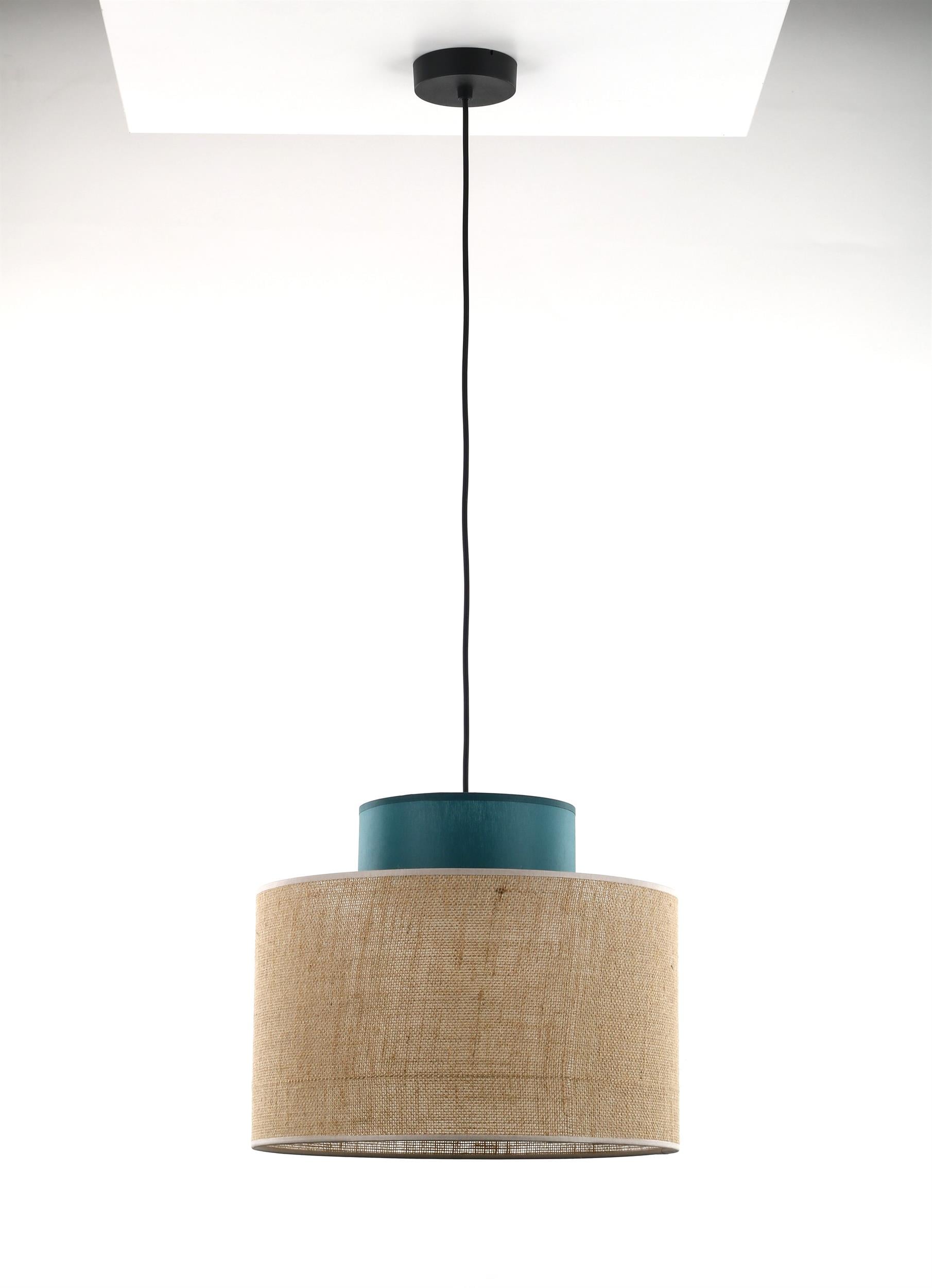 TK Lighting Duo lampă suspendată 1x15 W negru-verde 3256