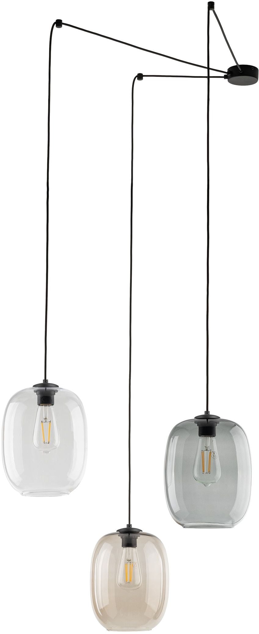 TK Lighting Elio lampă suspendată 3x15 W negru 5972