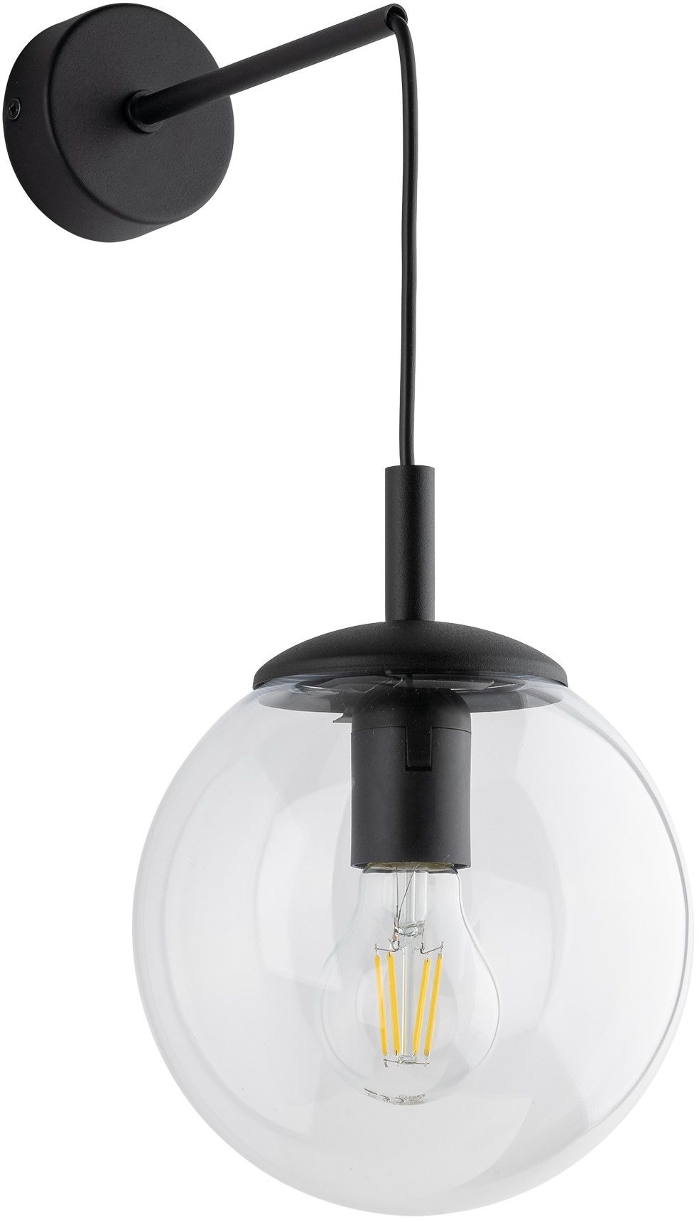 TK Lighting Esme lampă de perete 1x15 W negru-transparent 5387