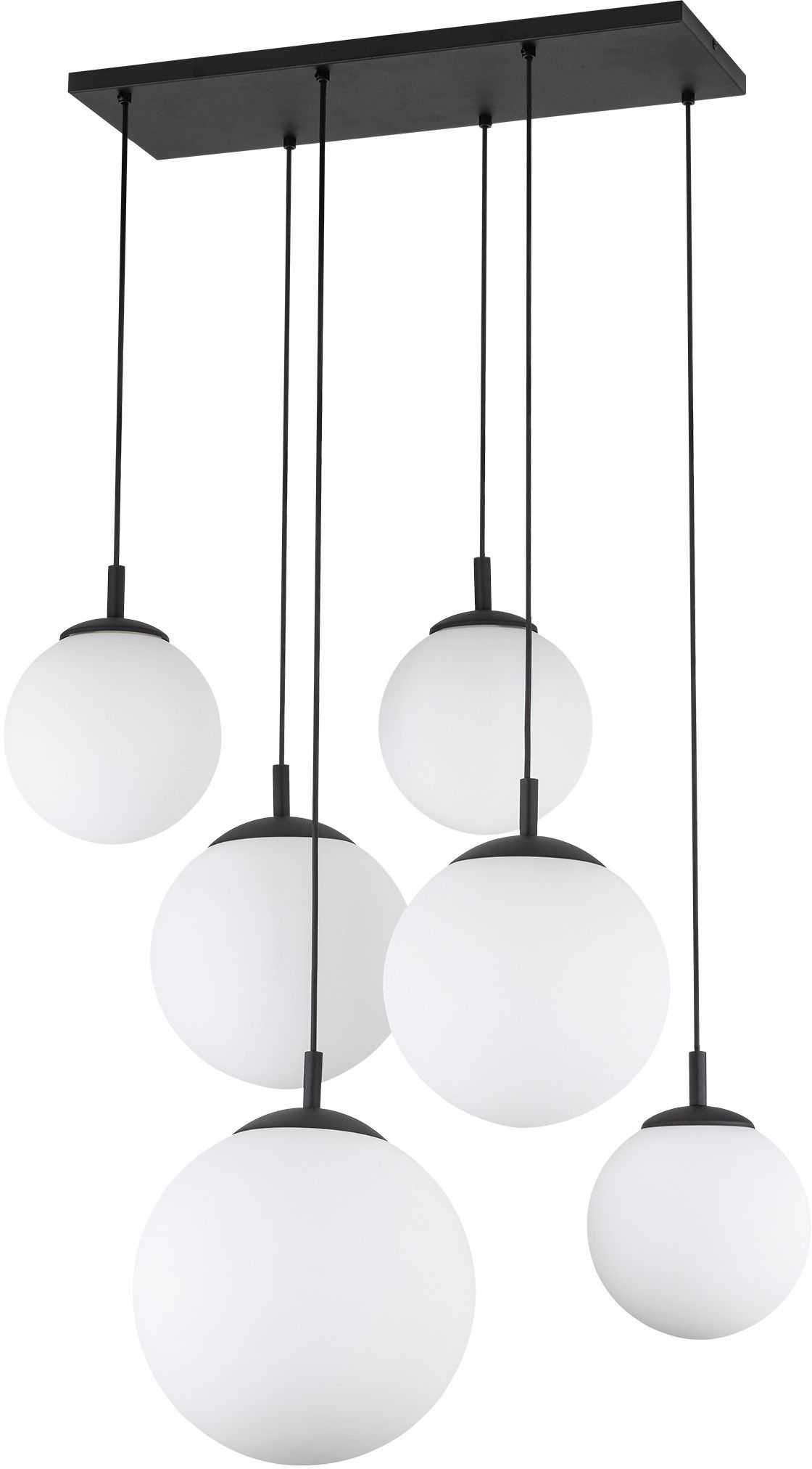 TK Lighting Esme lampă suspendată 6x15 W alb-negru 4793