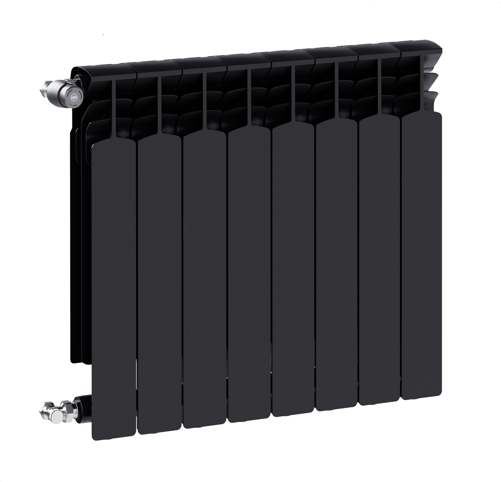 KFA Armatura G600F calorifer de cameră 67.2x64.4 cm podłączenie lateral negru 772-080-81