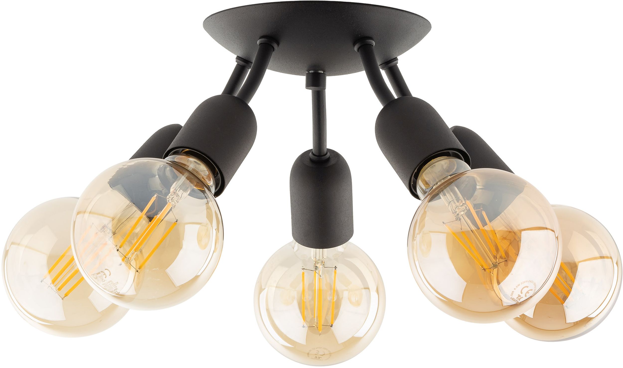 TK Lighting Rubio lampă de tavan 5x15 W negru 4830