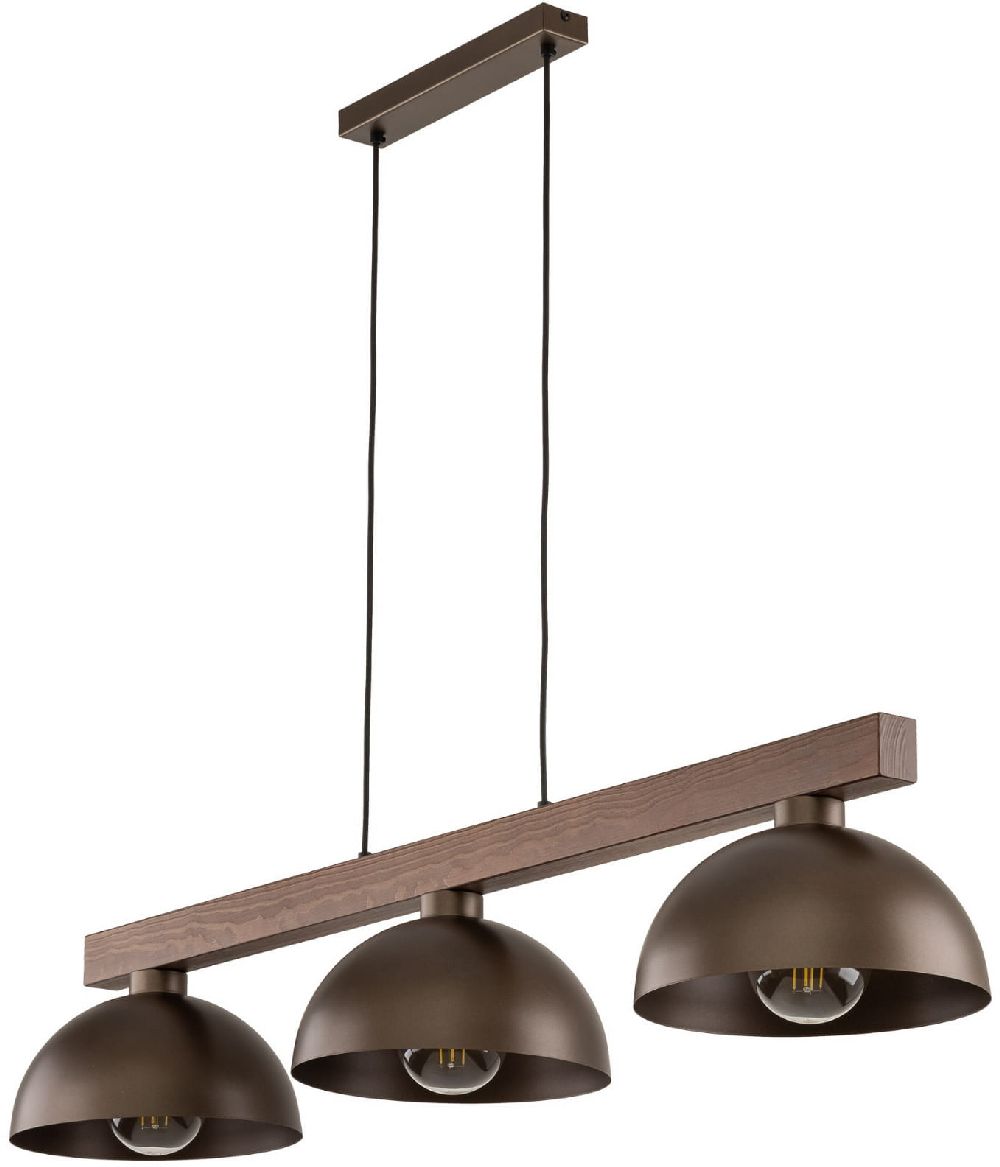 TK Lighting Oslo lampă suspendată 3x15 W lemn-maro 6299