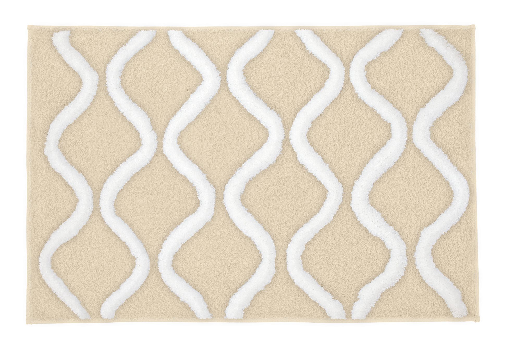 Kleine Wolke Piana covor de baie 90x60 cm dreptunghiular alb-bej 9180226519