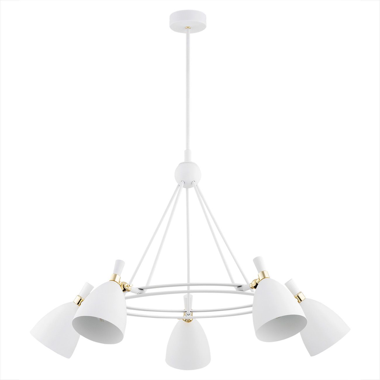 Argon Charlotte lampă suspendată 5x15 W alb-alamă 2117