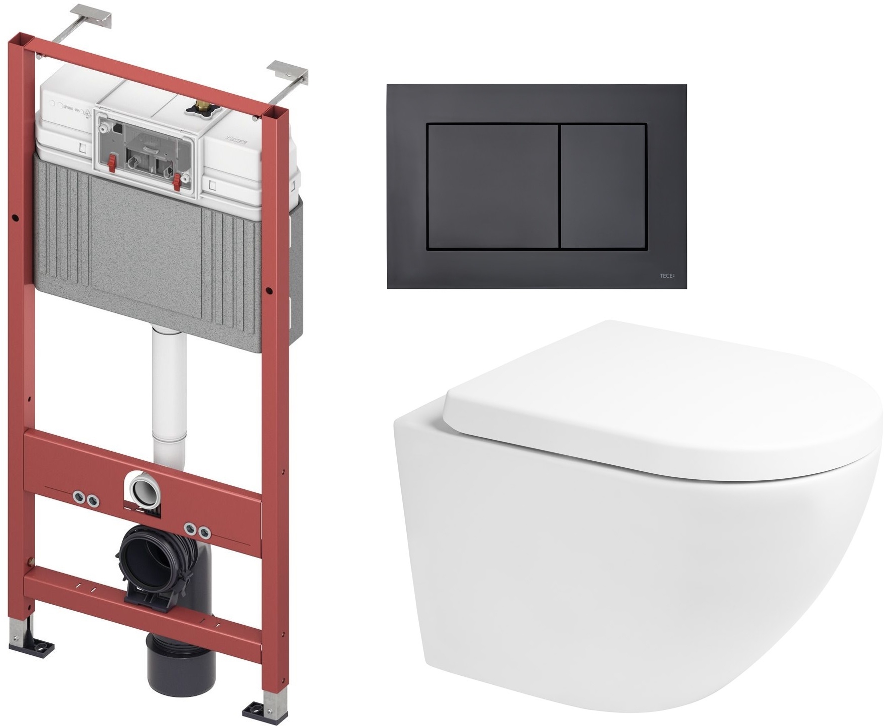 Set vas WC Oltens Hamnes 42524000, cadru încastrat Tece Base 9400407, 9240407, 45113000