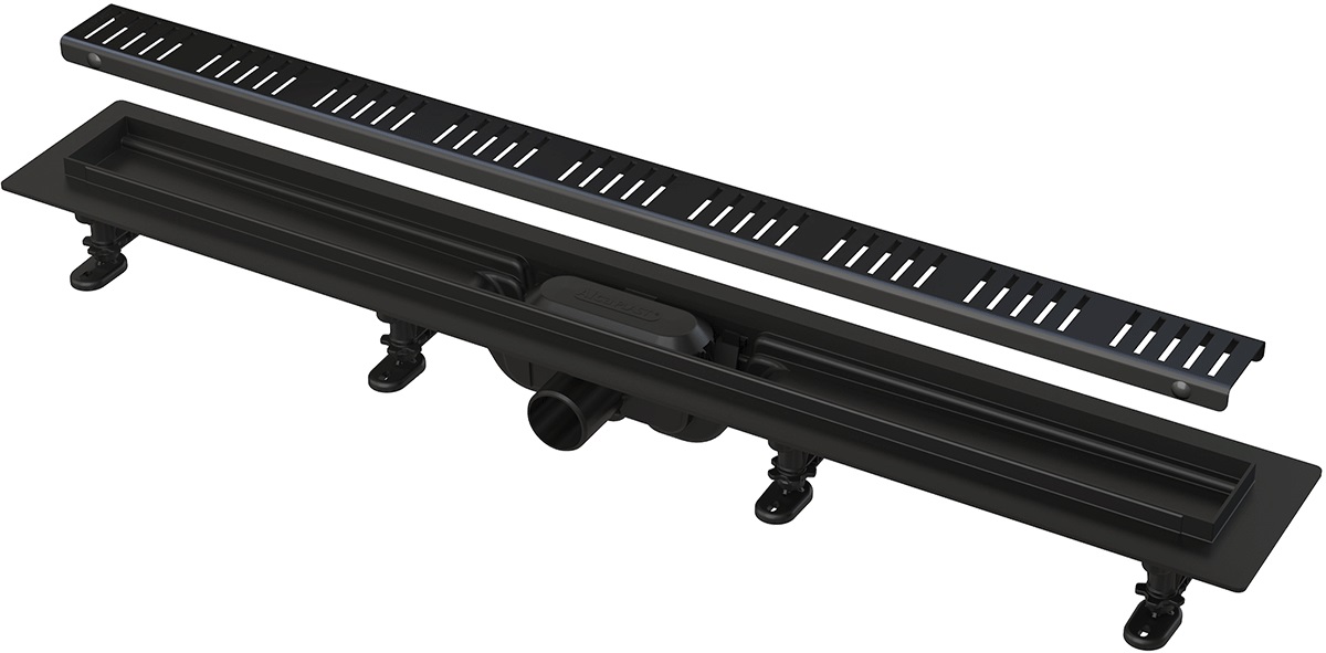 Alca Simple rigolă liniară 95 cm negru APZ10BLACK-950M
